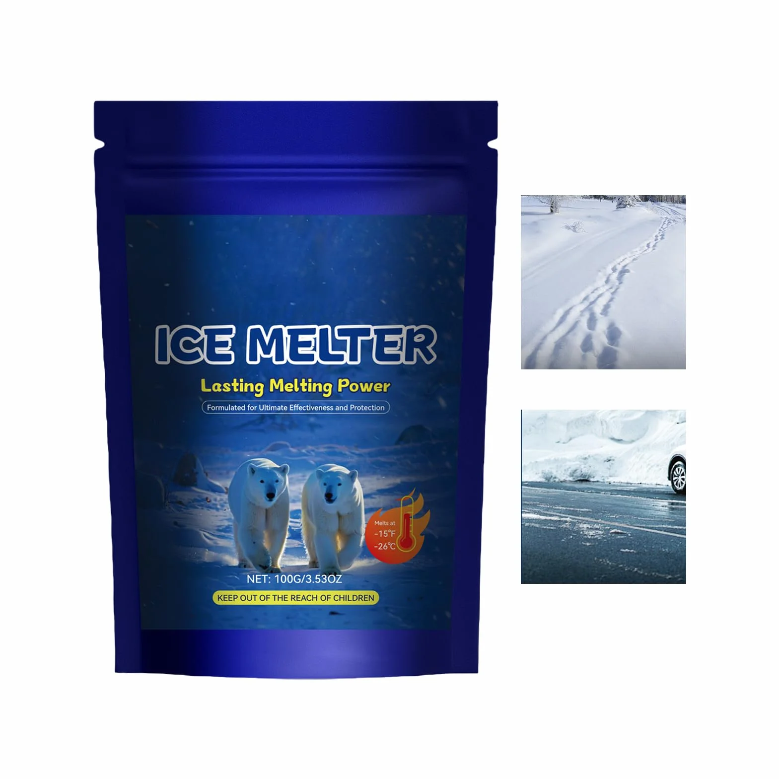 Roztopiacz lodu 100 g środek do usuwania śniegu deicer schodów podjazdu