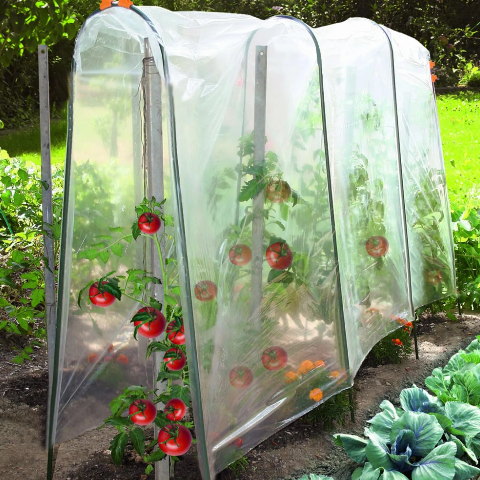 VOSSOT Folia szklarniowa PE 2 x 3 m, przezroczysta, odporna na rozerwanie plandeka okryciowa do ogrodu i roślin, odporna na warunki atmosferyczne, folia izolacyjna do okien, szklarni na pomidory, DIY