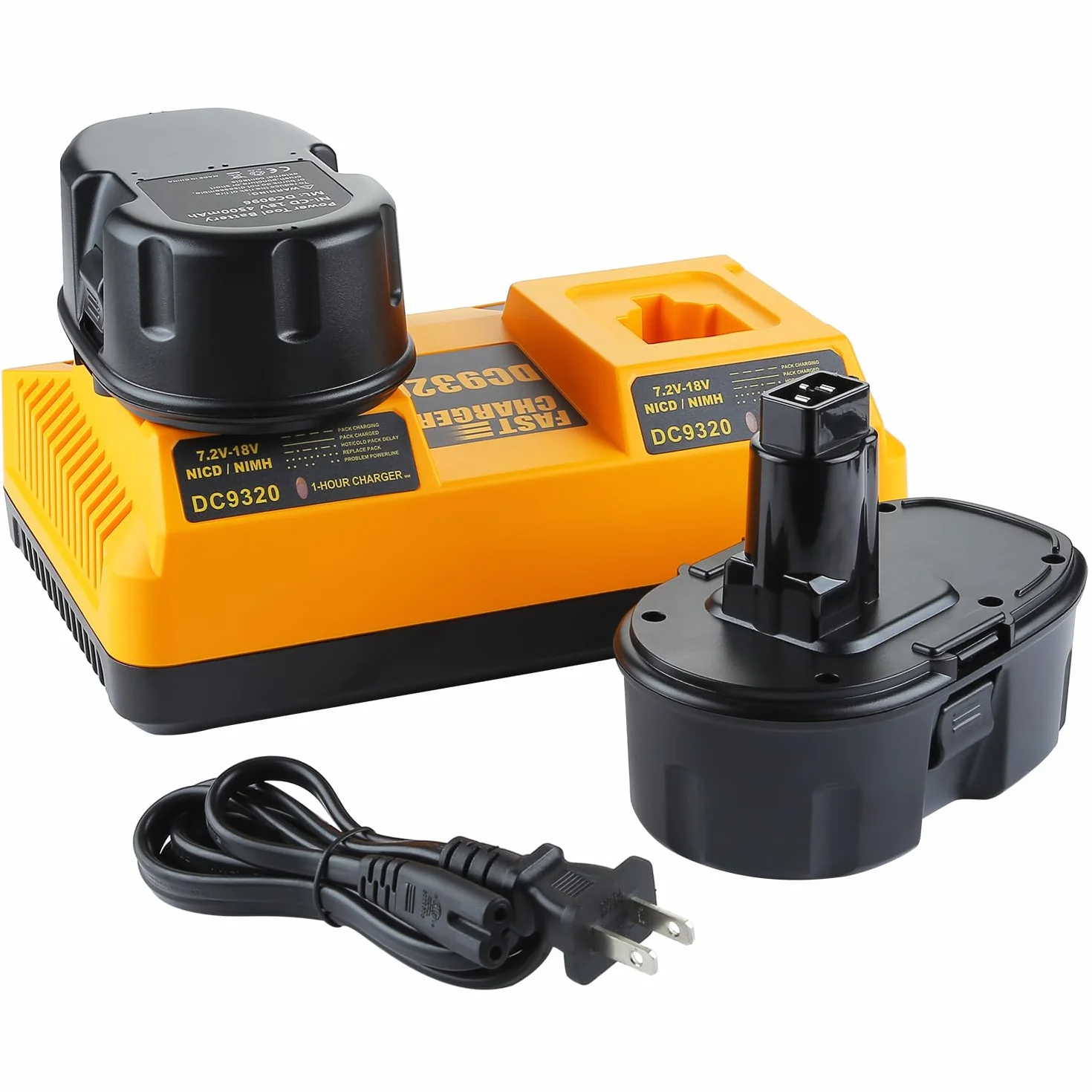 2-pak 4,5 Ah 18 V zamiennik baterii do akumulatora Dewalt 18 V DC9096 DC9099 DC9098 DW9095 DW9096 i podwójna ładowarka DC9320 kompatybilna z ładowarką Dewalt 18V XRP