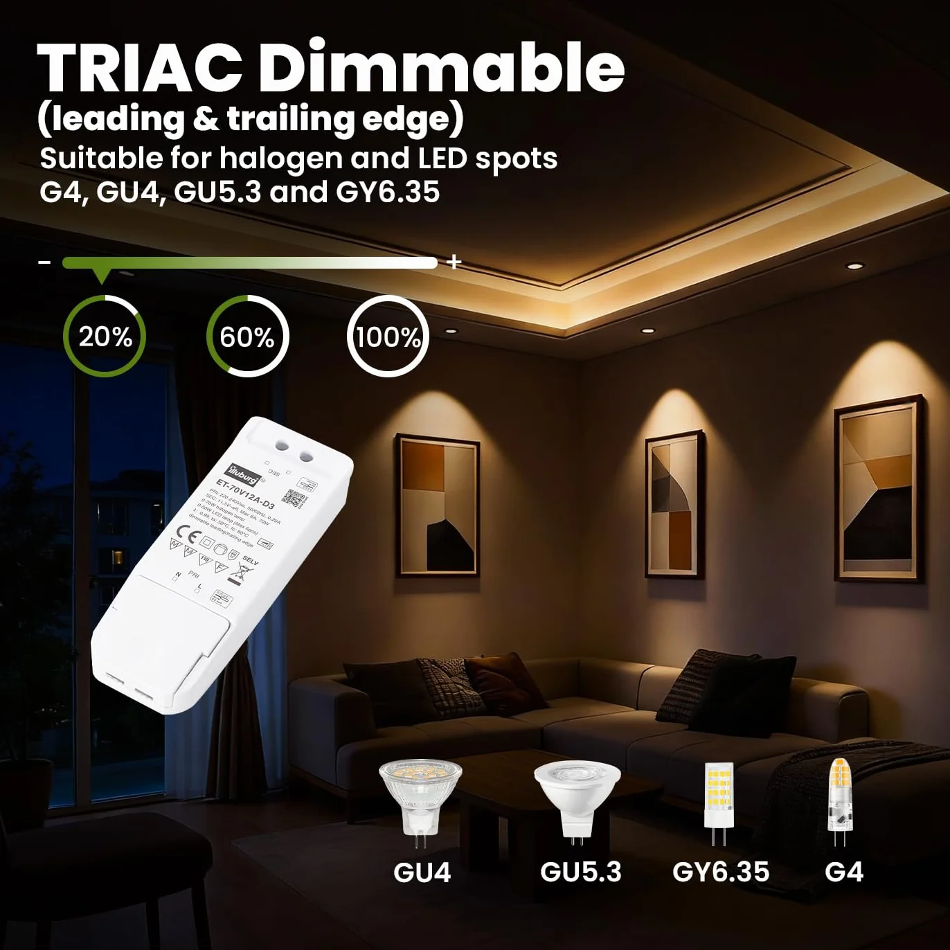 Transformator 12 V AC 70 W Możliwość przyciemniania TRIAC do MR11 MR16 G4 GU5.3 GY6.35 LED halogenowy zasilacz sieciowy