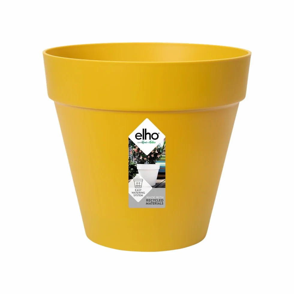 Elho Loft Urban Round 20 doniczka na zewnątrz Ø 19.3 x H 17.5 cm żółty ochra
