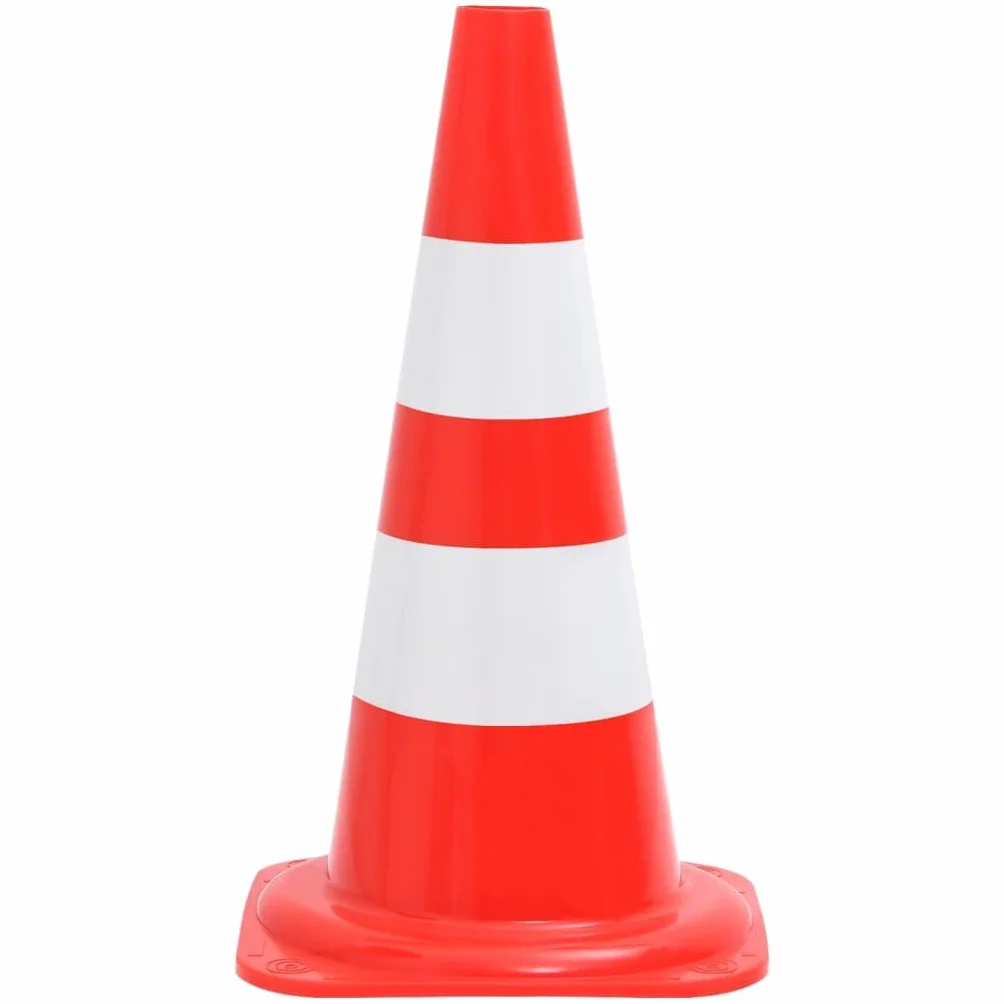 vidaXL Odblaskowe pachołki drogowe, 4 szt., czerwono-białe, 50 cm