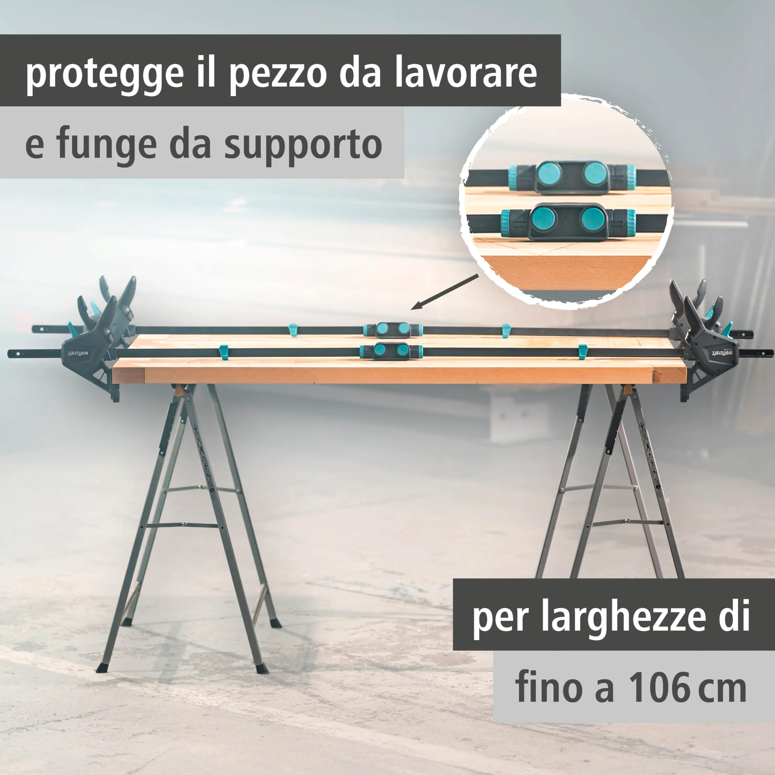 wolfcraft 8663060 - PRO MAX + zestaw zacisków ręcznych + złącze - siła zacisku 250kg