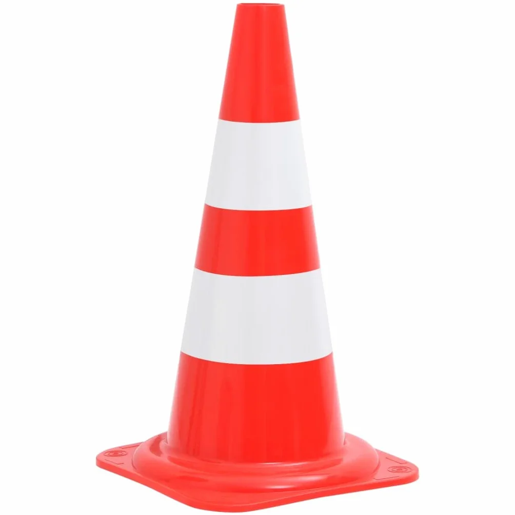 vidaXL Odblaskowe pachołki drogowe, 4 szt., czerwono-białe, 50 cm