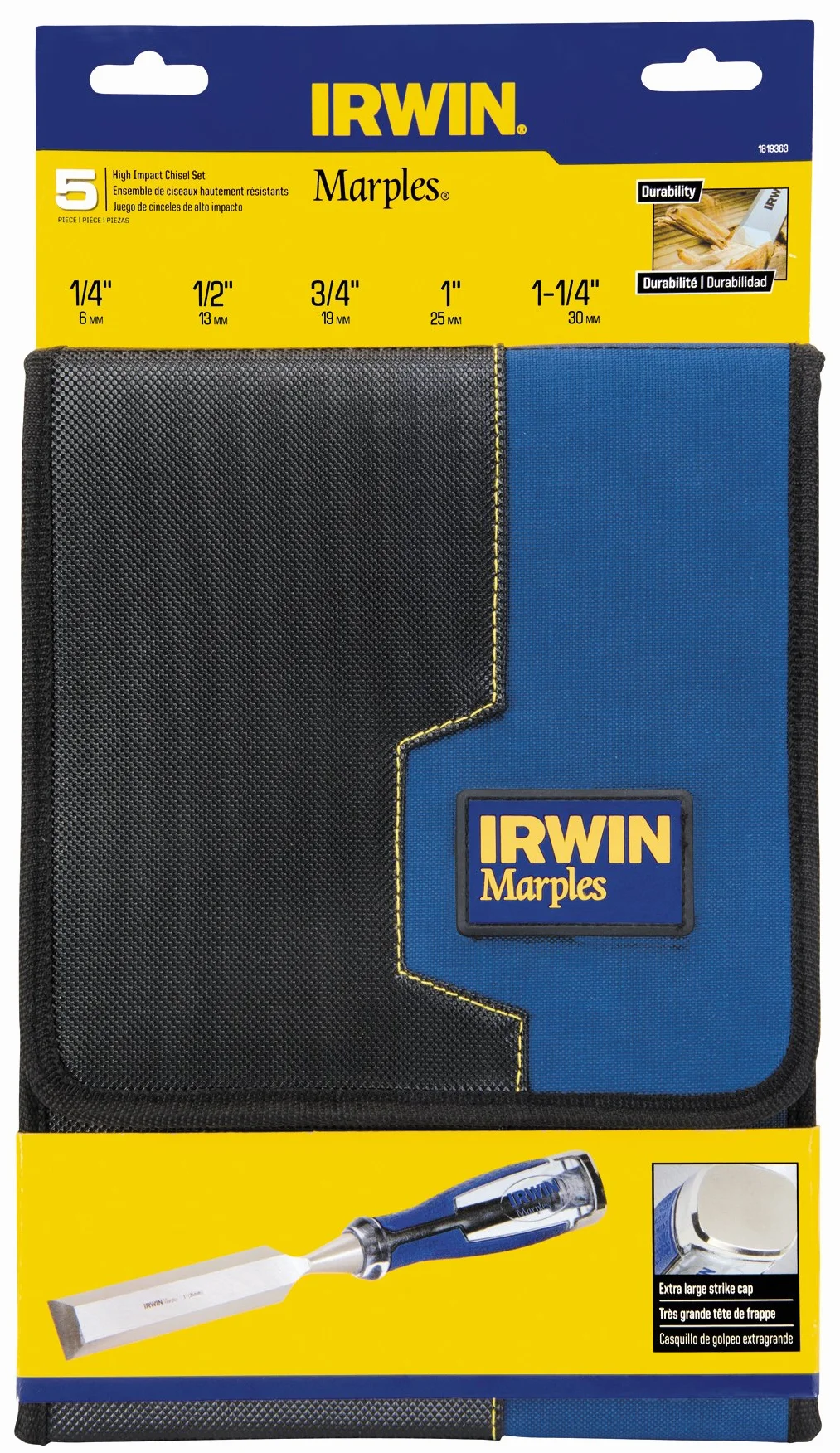 IRWIN Marples M750 dłuta udarowe 5-częściowy zestaw portfela, 10503421