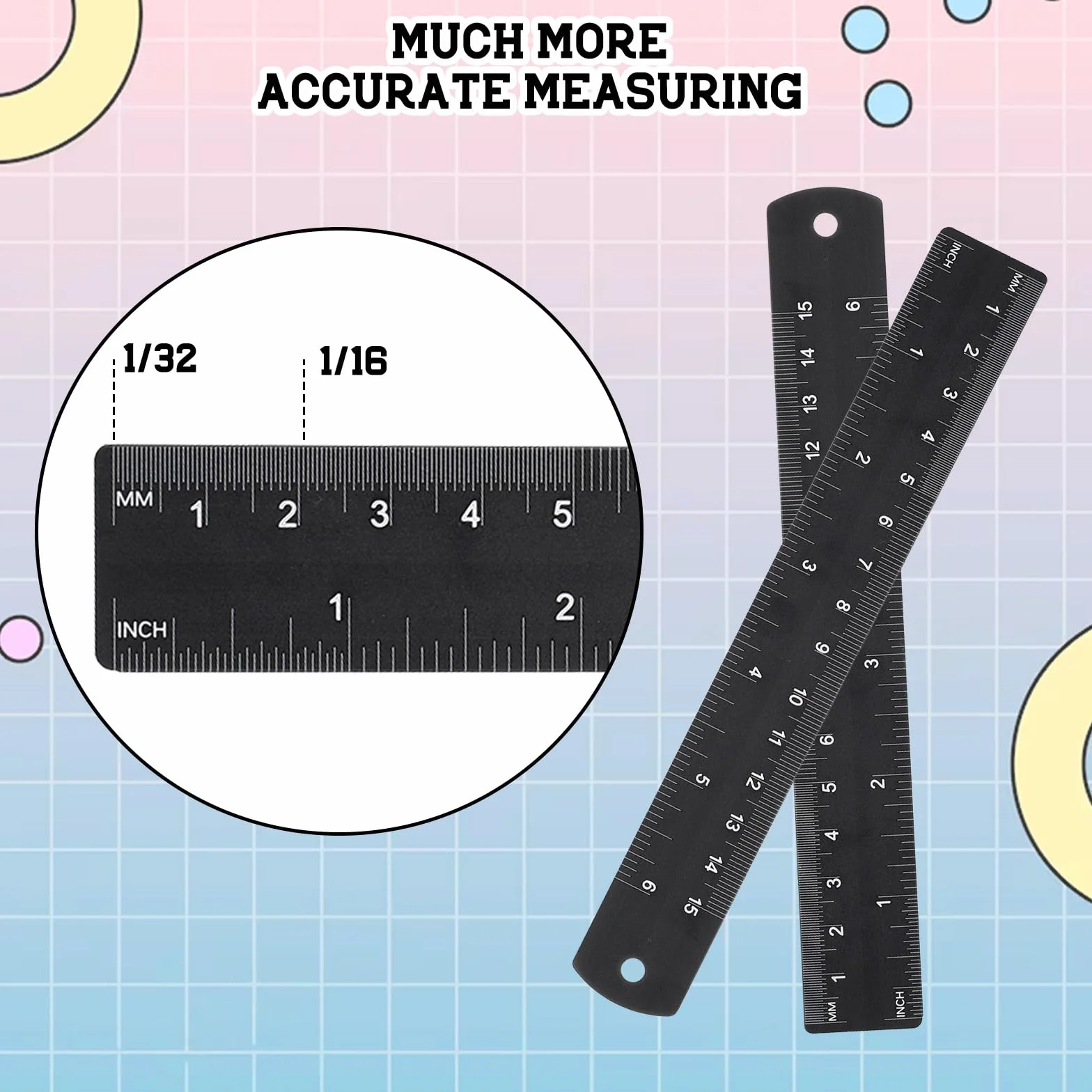 Metalowa linijka, 15 cm linijka aluminiowa, czarne proste linijki, linijki kreślarskie, aluminiowa reguła biurkowa dla studentów, mechaników i kreślarzy