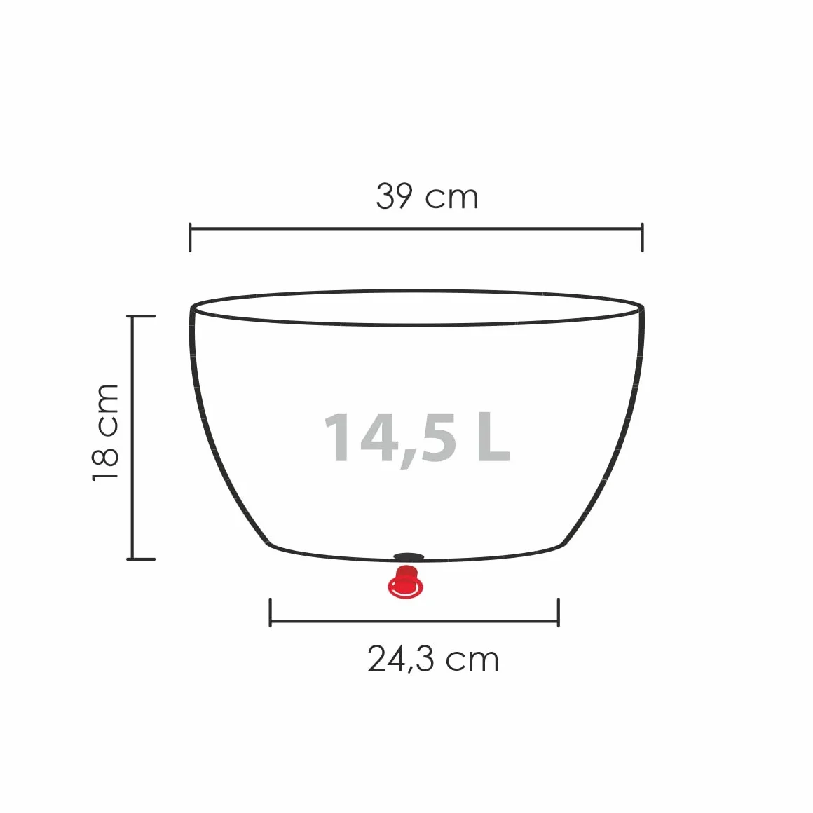 Scheurich Barceo Bowl 40 donica okrągła Stony Grey z recyklingu na zewnątrz 18