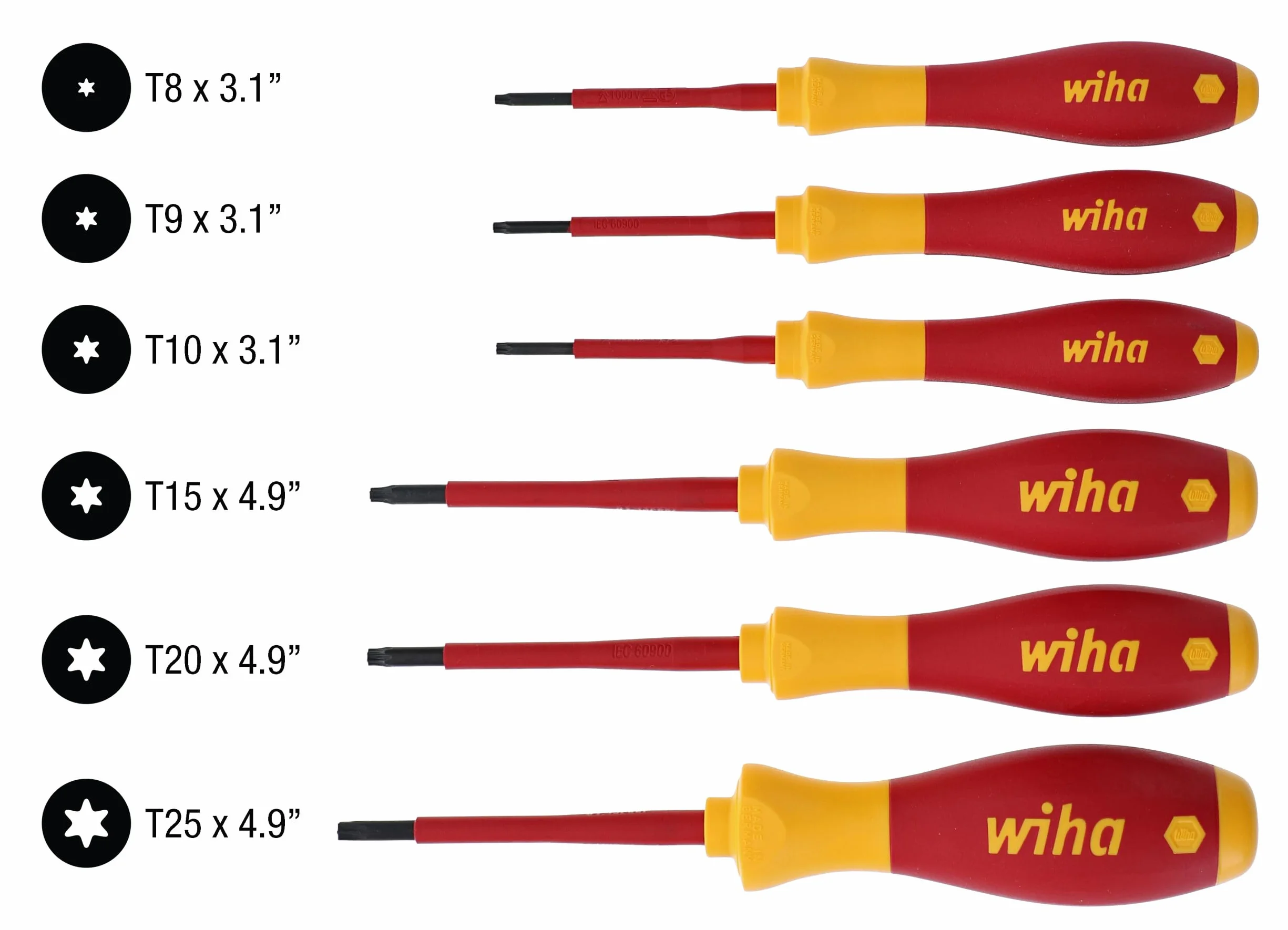 Wiha 32590 Zestaw wkrętaków Torx z uchwytem SoftFinish, 1000 V, 6 sztuk