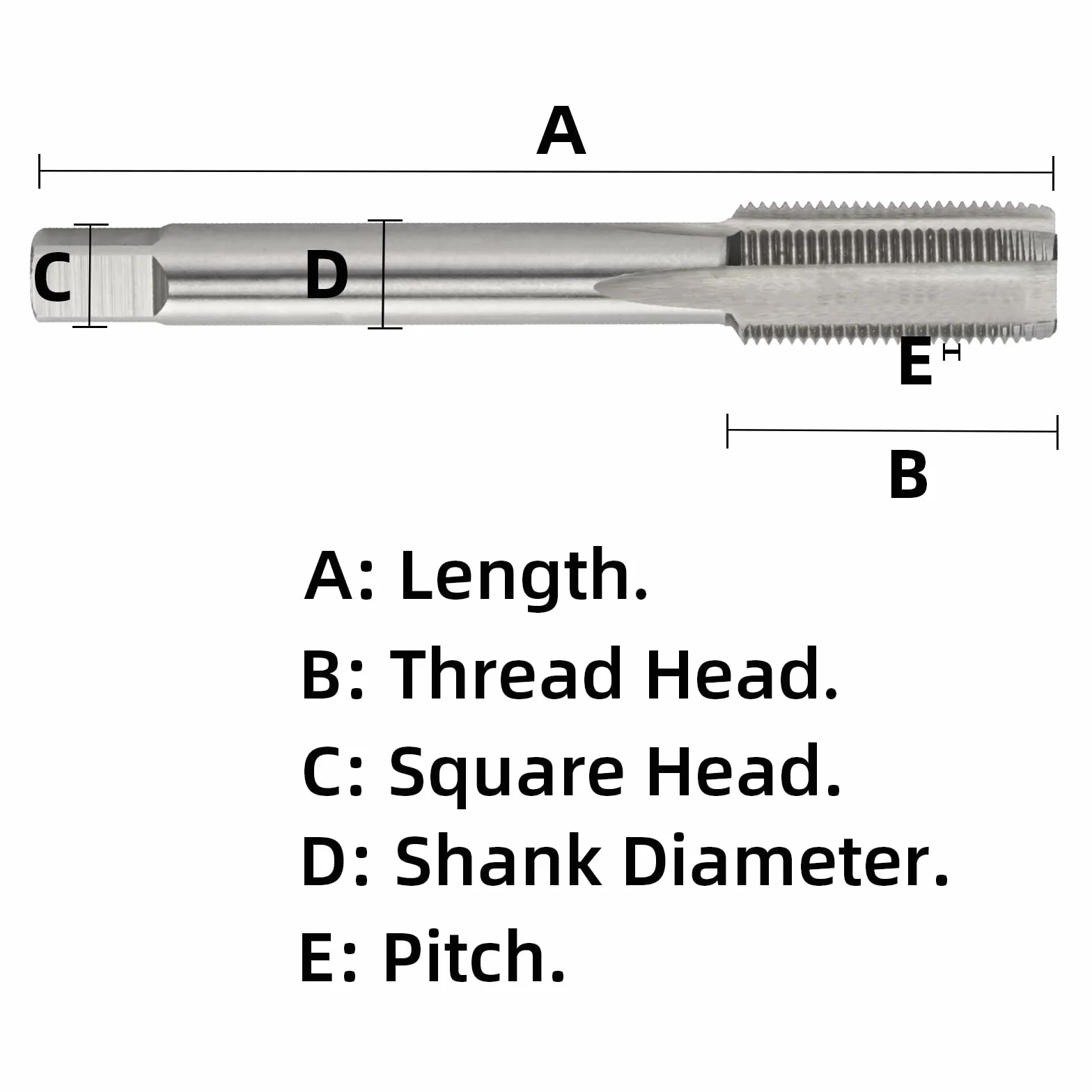 Gwint metryczny M9,5 x 1,0, kran maszynowy HSS prawa ręka M9,5 x 1 mm