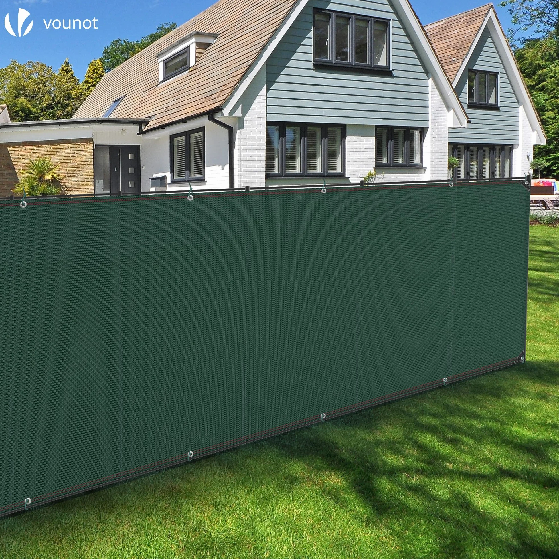 VOUNOT Siatka maskująca 1 x 10 m, HDPE, 230 g/m², 95% zacienienia, zielona