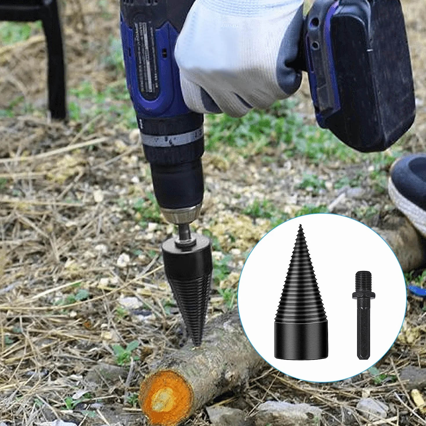 Łuparki stożkowe do drewna 32 mm/42 mm, zestaw 9 sztuk, Power Log