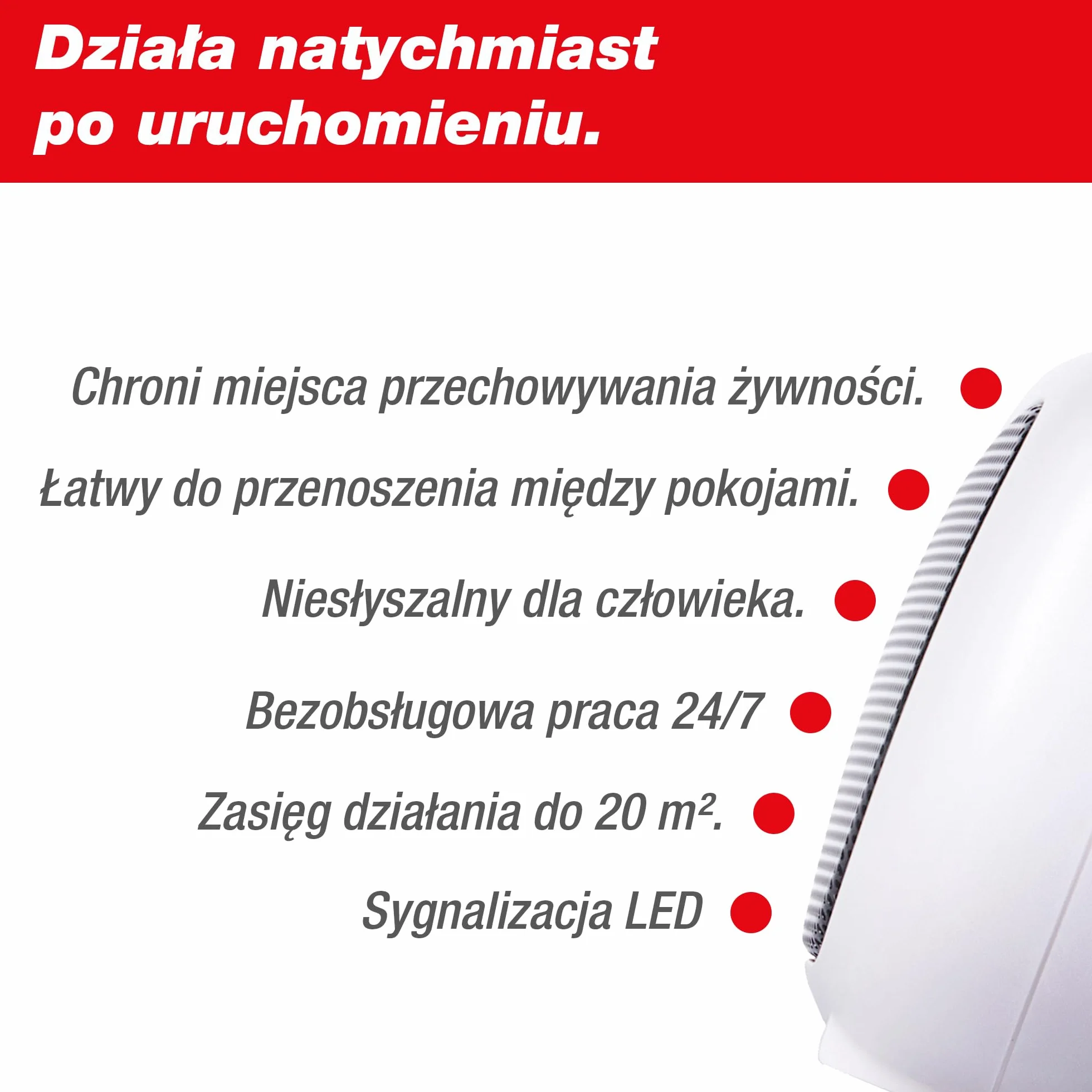 SWISSINNO Odstraszacz Ultradźwiękowy na Baterie 20 m² Przenośny Ochrona przed Gryzoniami i Kunami