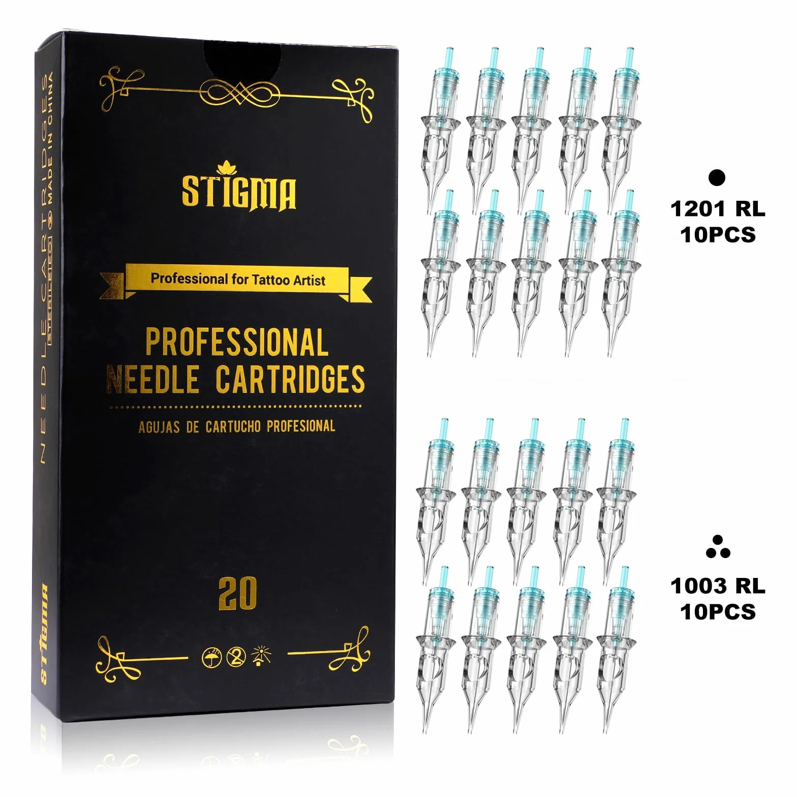 Stigma STQ49P802-1 zestaw do tatuażu dla początkujących, bezprzewodowy zestaw do tatuażu, 7 tuszów, 20 sztuk