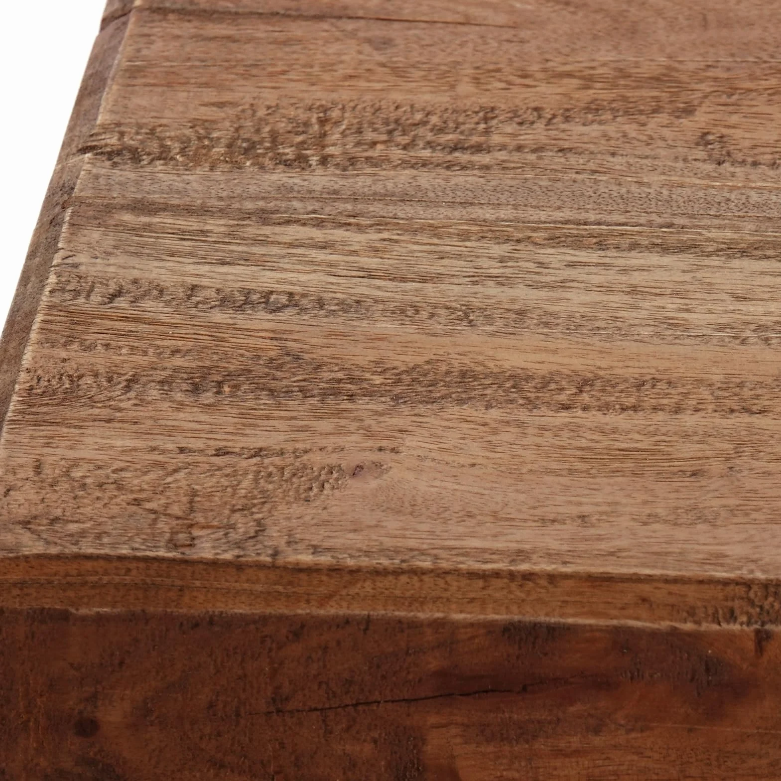 Drewniany taboret Rustico 52 x 50 cm mahoń i drewno tekowe