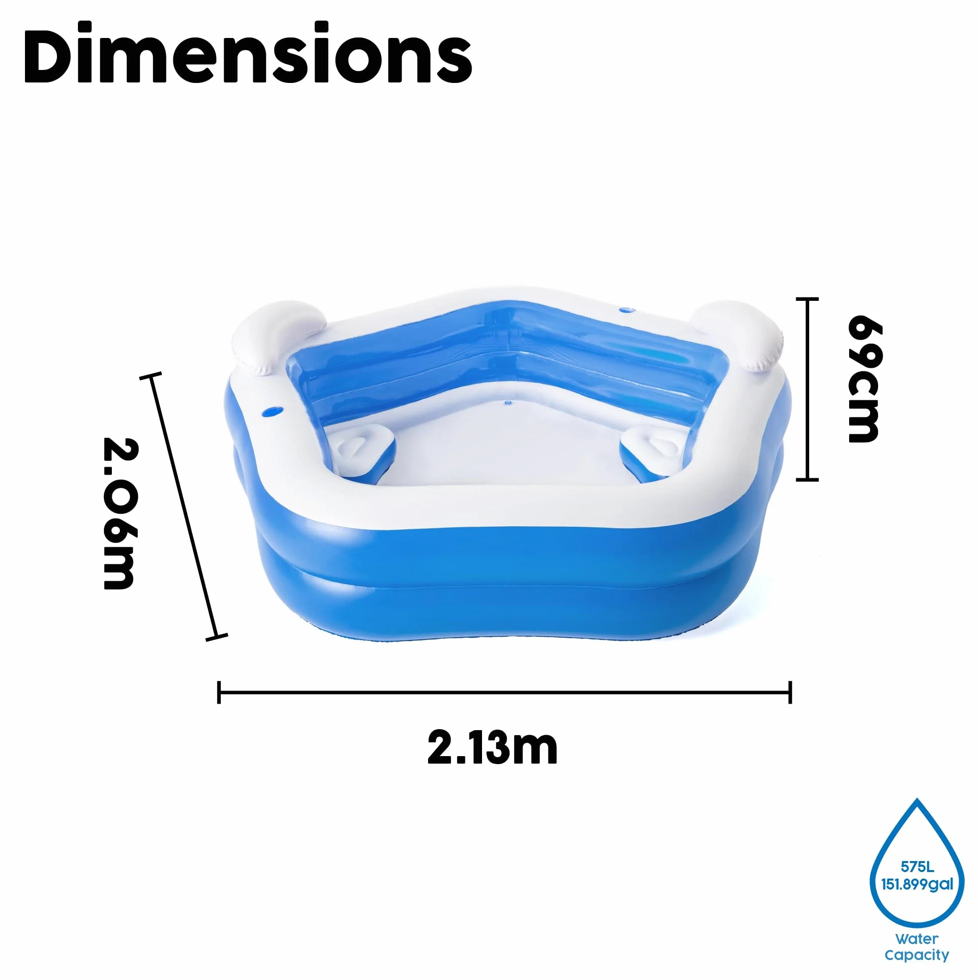 Bestway Family Fun Pool 7' x 6'9" x 27"