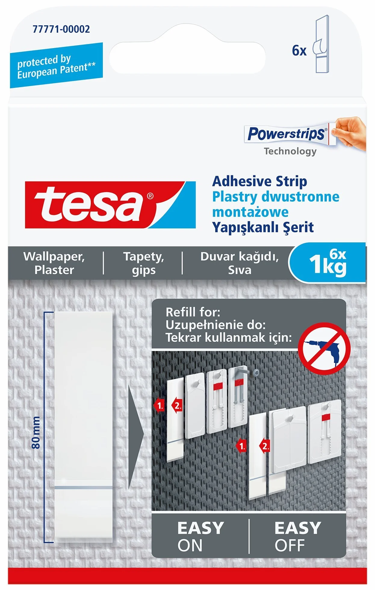 tesa UK 4042448353825, biały, 1 kg na pasek