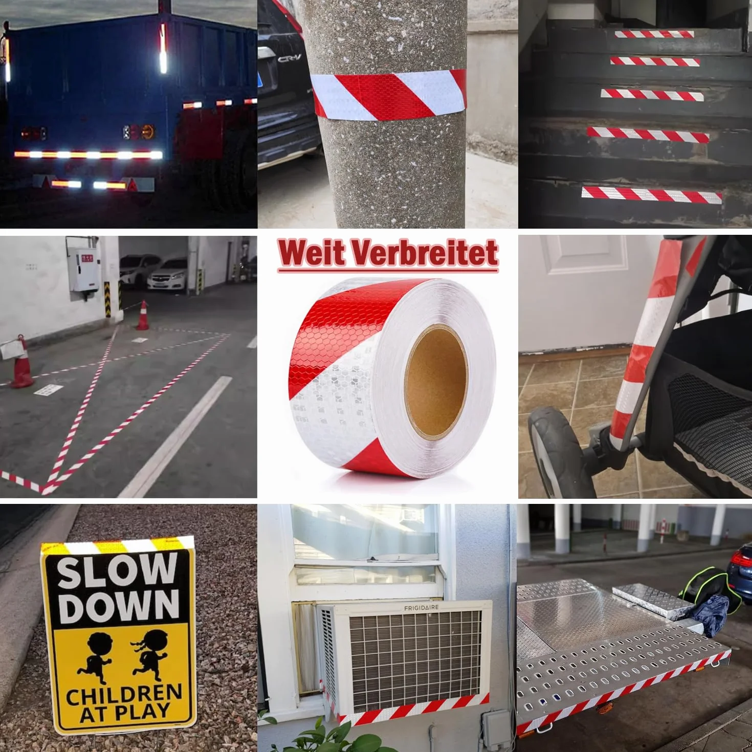 Odblaskowa taśma klejąca czerwona i biała 25 m x 5 cm samoprzylepna taśma odblaskowa o wysokiej intensywności, odblaski, naklejka wodoodporna naklejka odblaskowa na rower, pojazdy, samochody