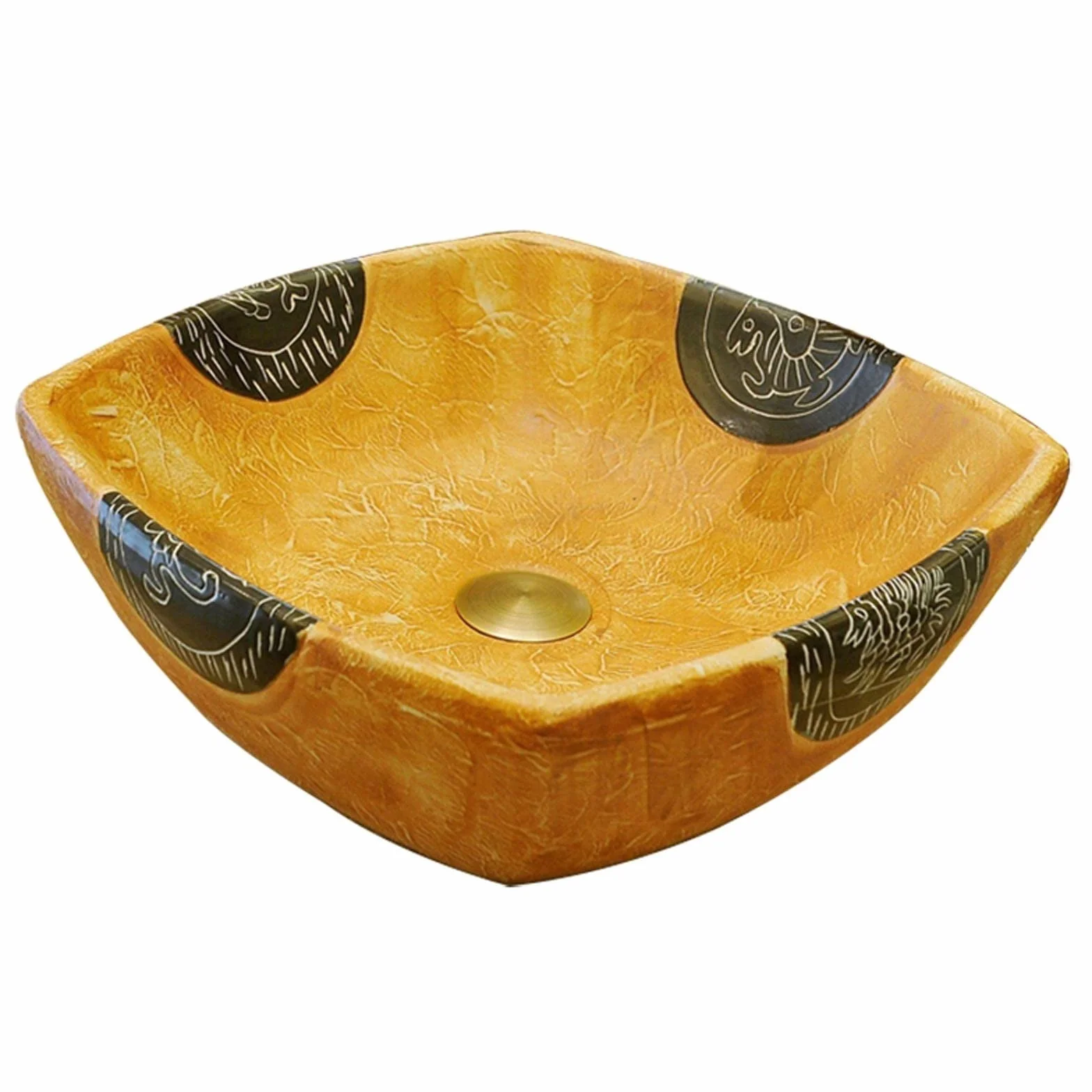 Umywalka wpuszczana do łazienki Vintage zlew łazienkowy blat zlewu sztuki kwadratowy naczynie porcelanowy zlew łazienkowy 16.1 "x16.1" x5.3" Umywalki łazienkowe(A)