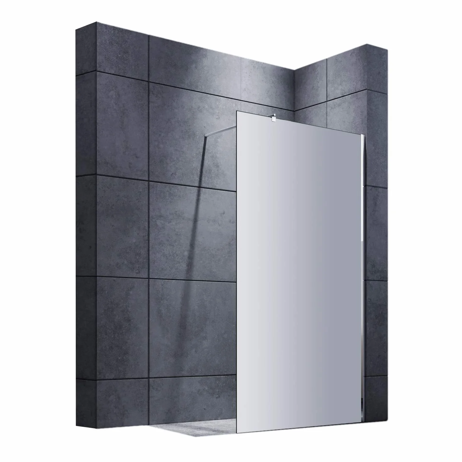 SONNI Ścianka prysznicowa 100 x 200 cm satynowana z regulowanym stabilizatorem 70-120 cm