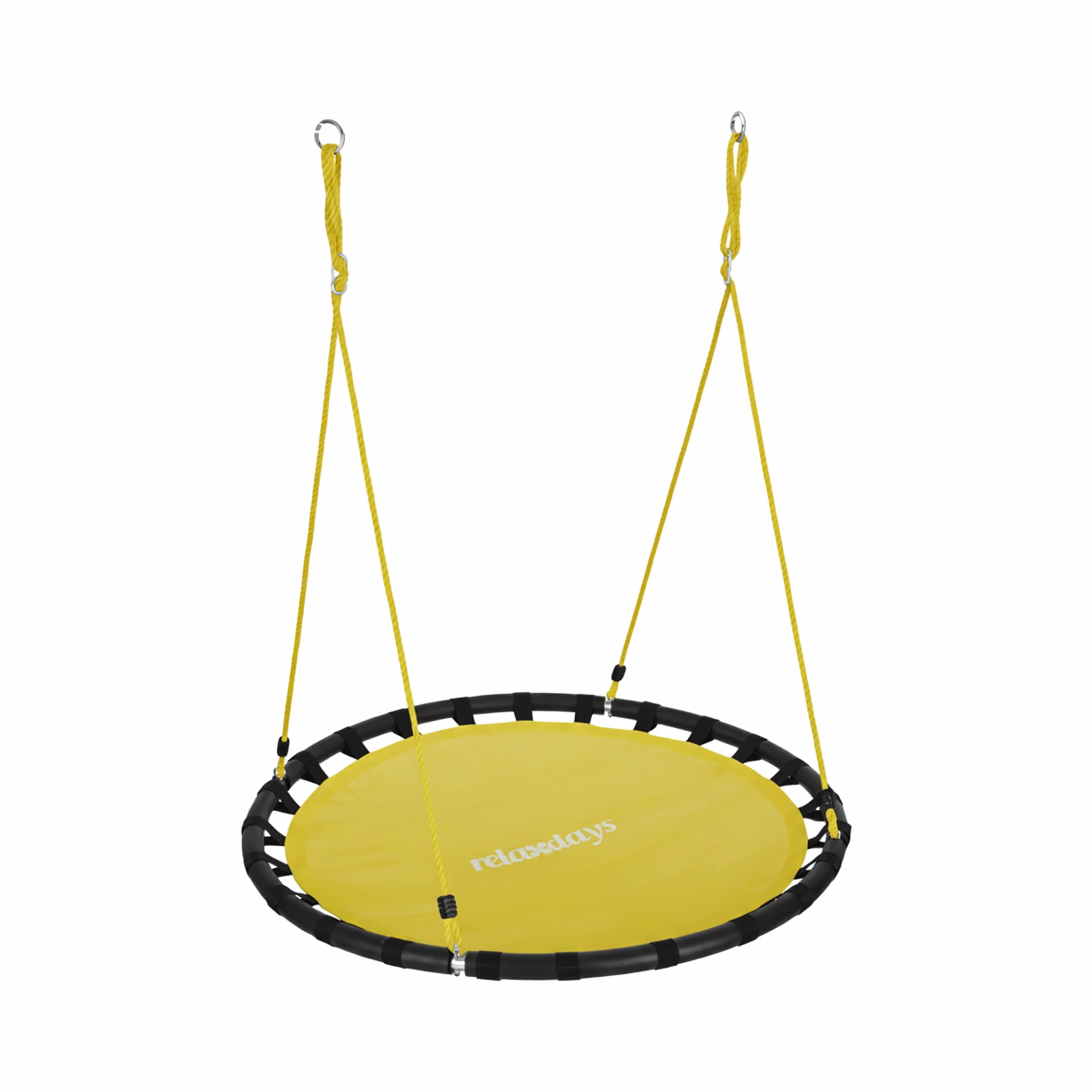 Relaxdays Okrągła huśtawka wisząca 120 cm do 100 kg żółta