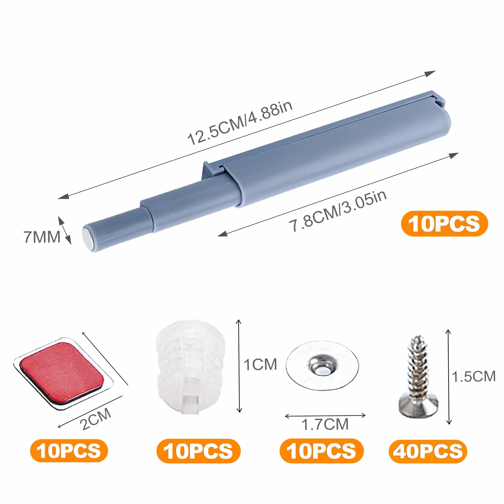 10 sztuk magnetycznych otwieraczy do drzwi z przyciskiem Push to Open do szafy, szuflady, drzwi – rygiel odblokowujący Tip-On z otwieraczem ciśnieniowym i otwieraczem drzwi szafy