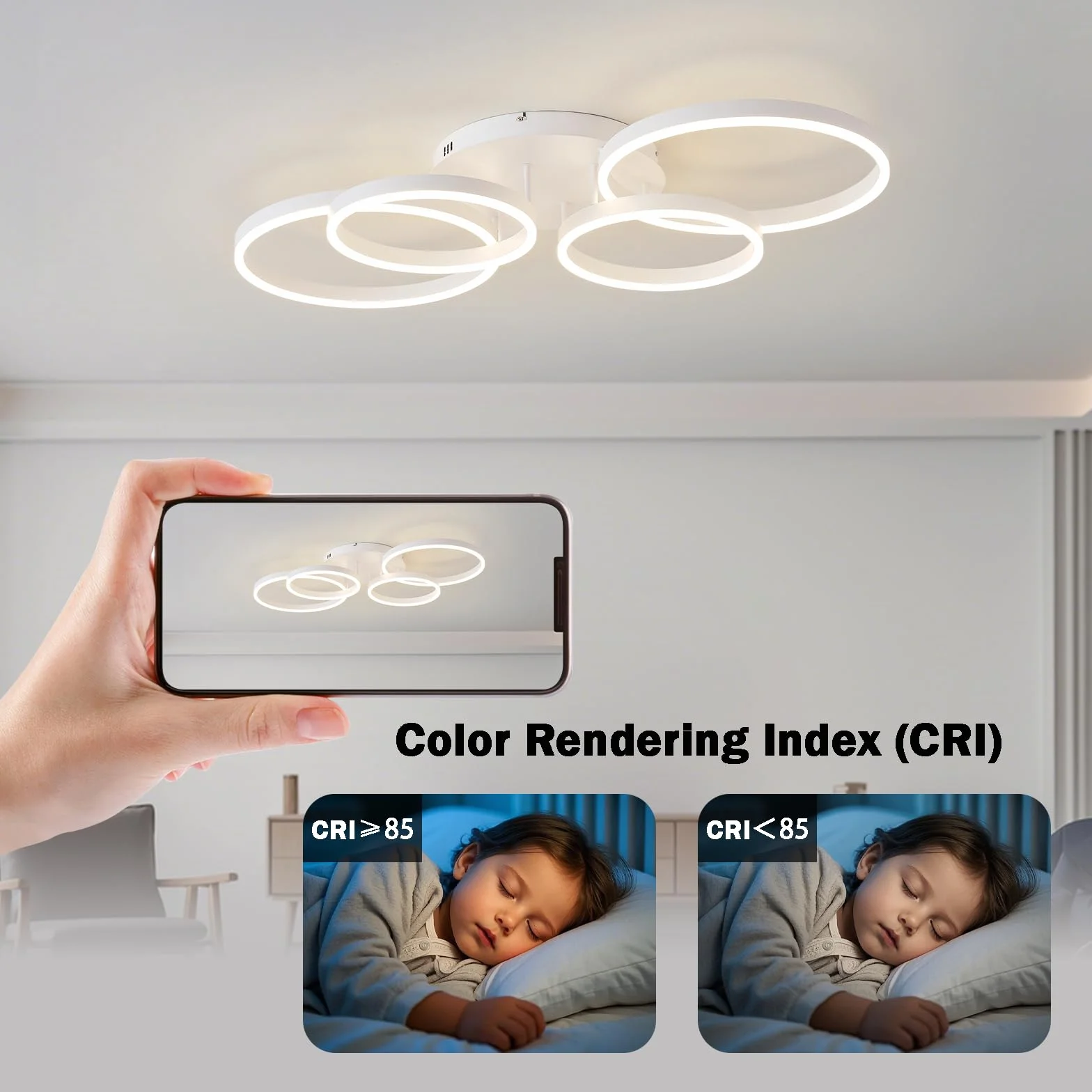 Lampy sufitowe LED, ściemniana lampa sufitowa, 100 cm, energooszczędna dioda LED, pilot zdalnego sterowania, zmiana koloru, do salonu, sypialni, pokoju dziecięcego