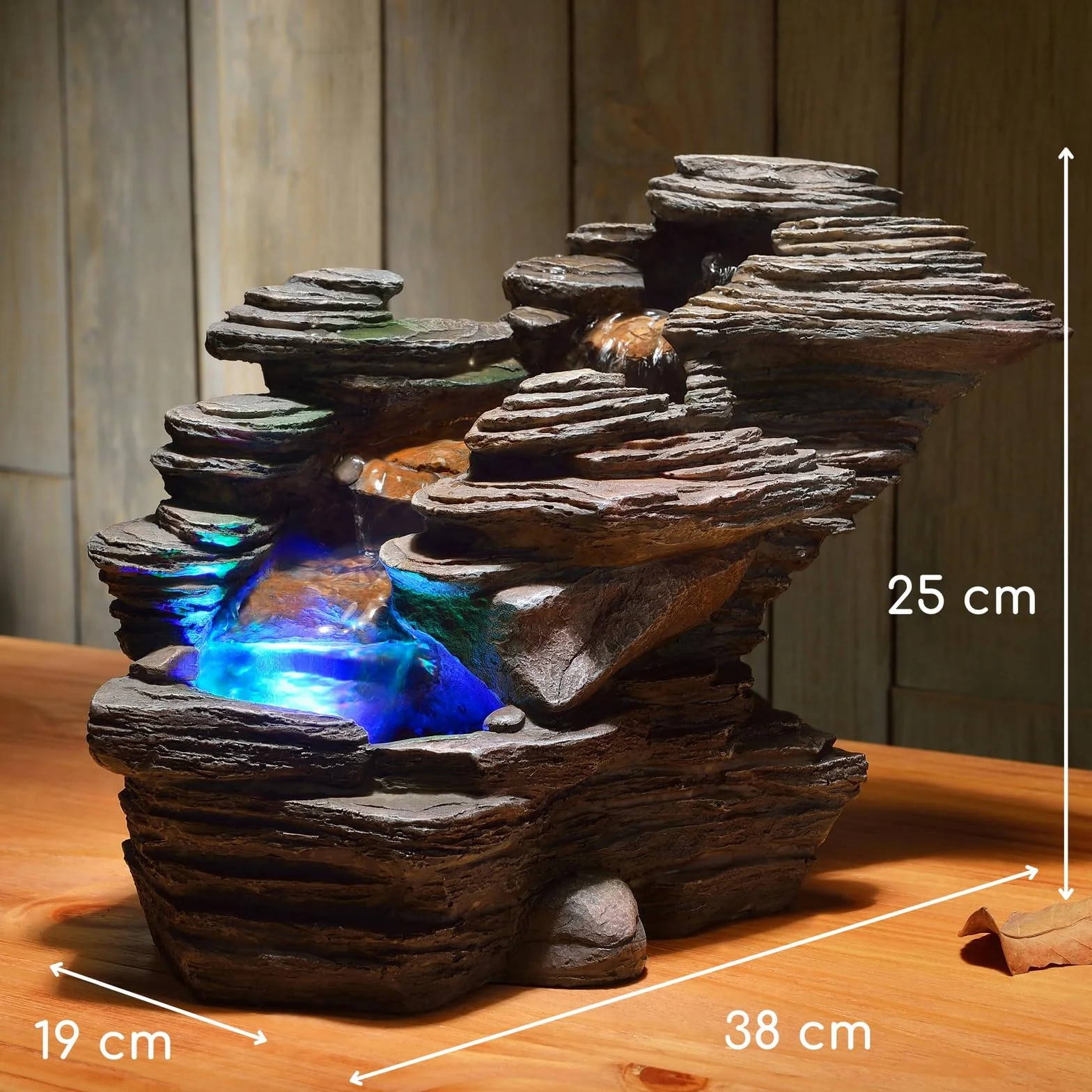 Zen Light SCFR132 Rzeka Woda Cecha Natura Brązowy Kamień 38 x 19 x 25 cm