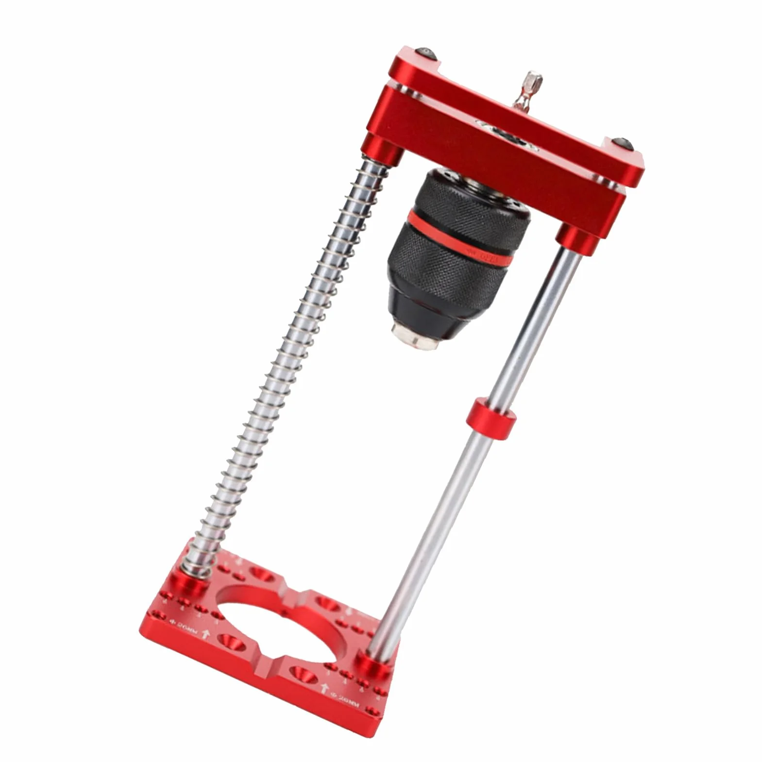 Ausla Uchwyt do Wiertarki Elektrycznej Ręcznej Stojak Wiertarski ze Stopu Aluminium z Lokalizatorem Otworu Zawiasowego 35 Mm Regulowany Uchwyt do Wiertarki Stołowej Pionowego Wiercenia w Drewnie i