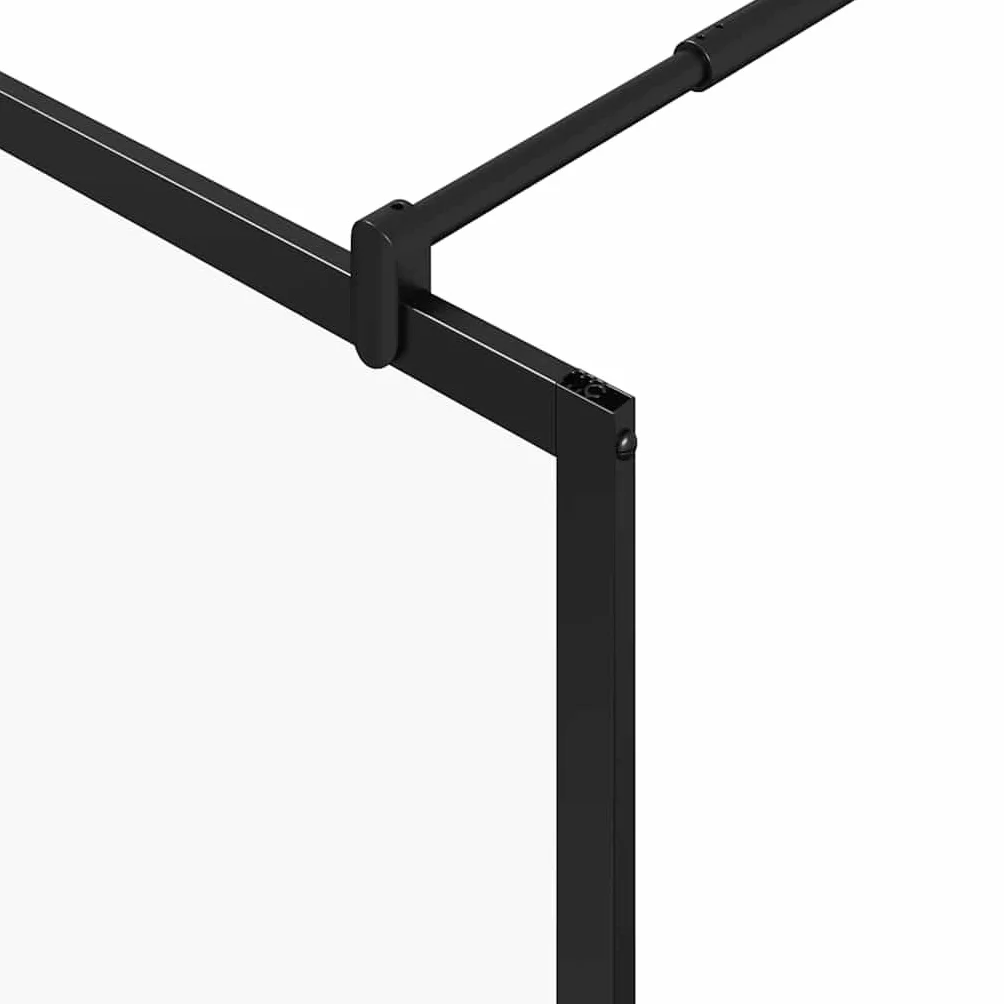 Ścianka prysznicowa Walk-in, czarna, 115 x 195 x 0,5 cm, szkło ESG i aluminium, ścianka prysznicowa jako ochrona przed pryskaniem, ścianka działowa do łazienki, chodzenie w ścianie bocznej z