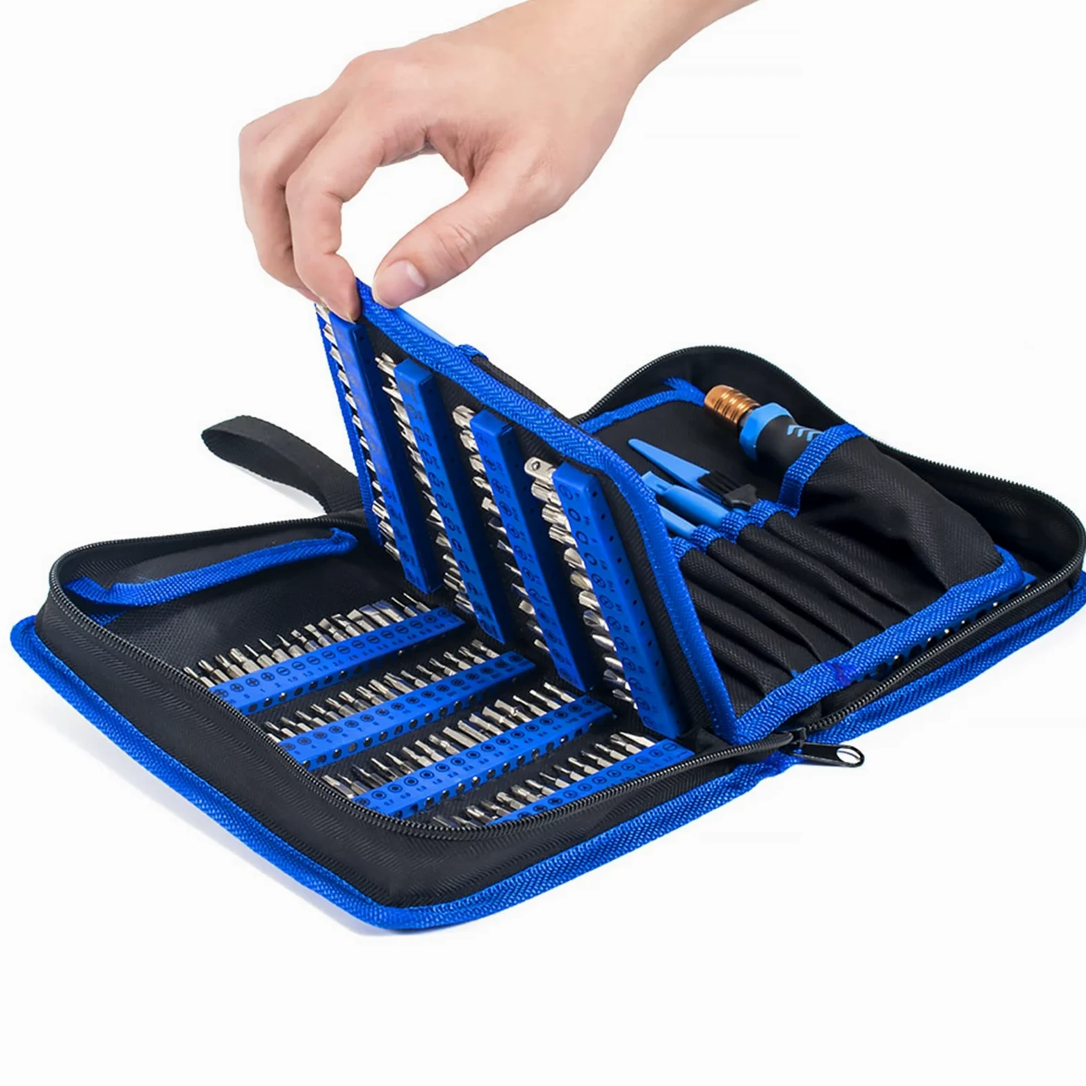 Zestaw precyzyjnych śrubokrętów, 270 w 1, magnetyczny mały zestaw wkrętaków z Torx, Phillips, płaską głowicą, sześciokątną, mini śrubokrętem premium do telefonu, zegarka, okularów (A)