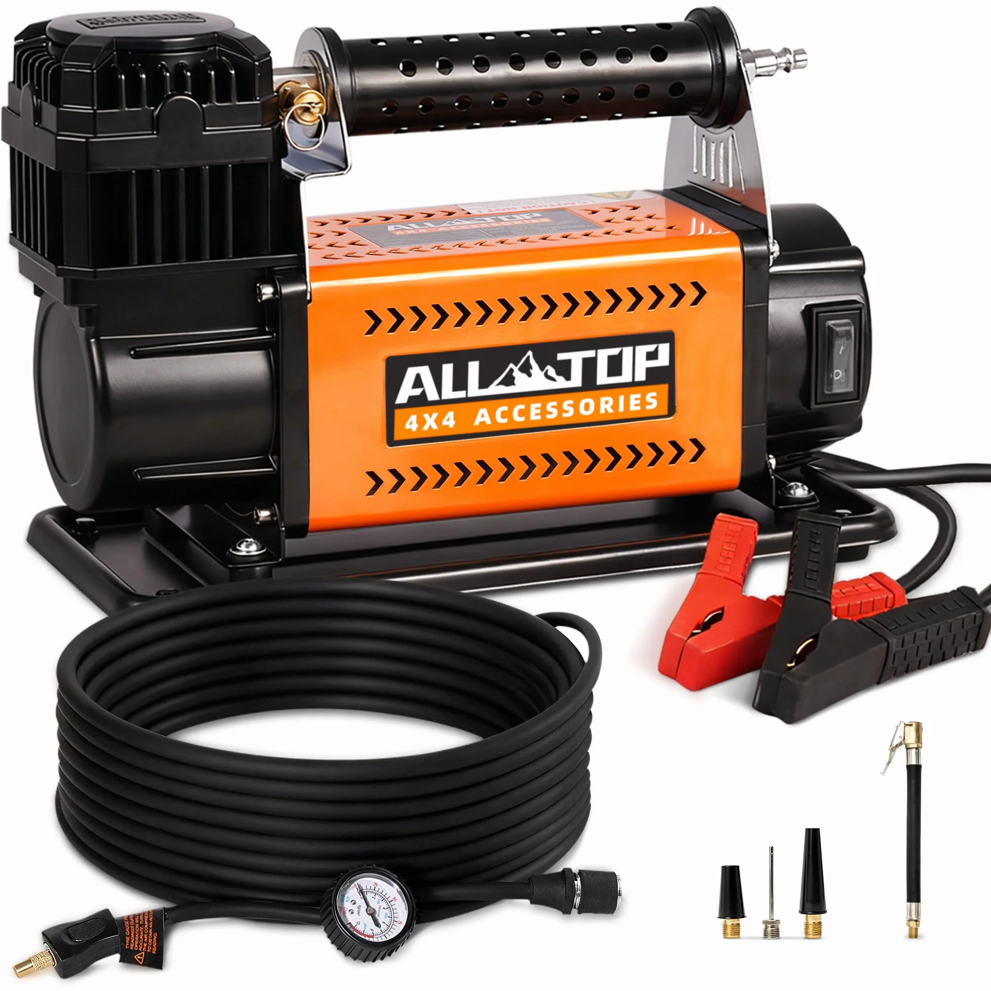 WERPOWER All-Top 4X4 I 12V DC Przenośna sprężarka powietrza Maximum Tire Pressure 150PSI Wskaźnik przepływu 180L/min (160L Sprężarka powietrza)