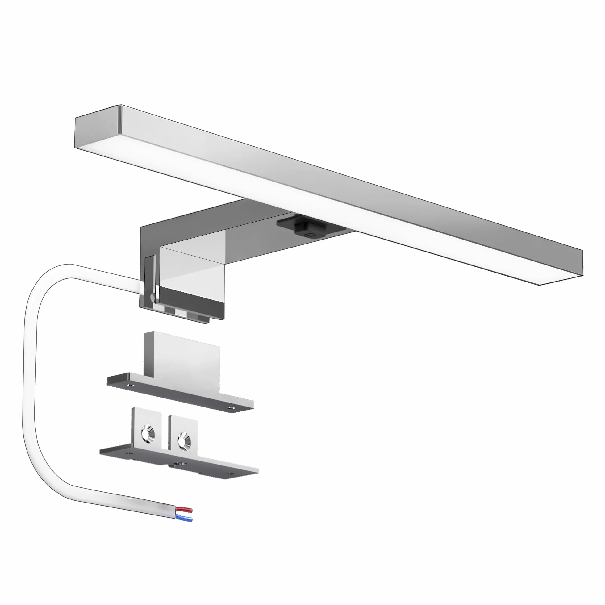 DEELUX Lampa LED na lustro z przełącznikiem, 30 cm, 500 lm, 5 W, lampa łazienkowa 4000 K, neutralna biel, 230 V, lampa łazienkowa 230 V, do łazienki, wodoszczelna IP44