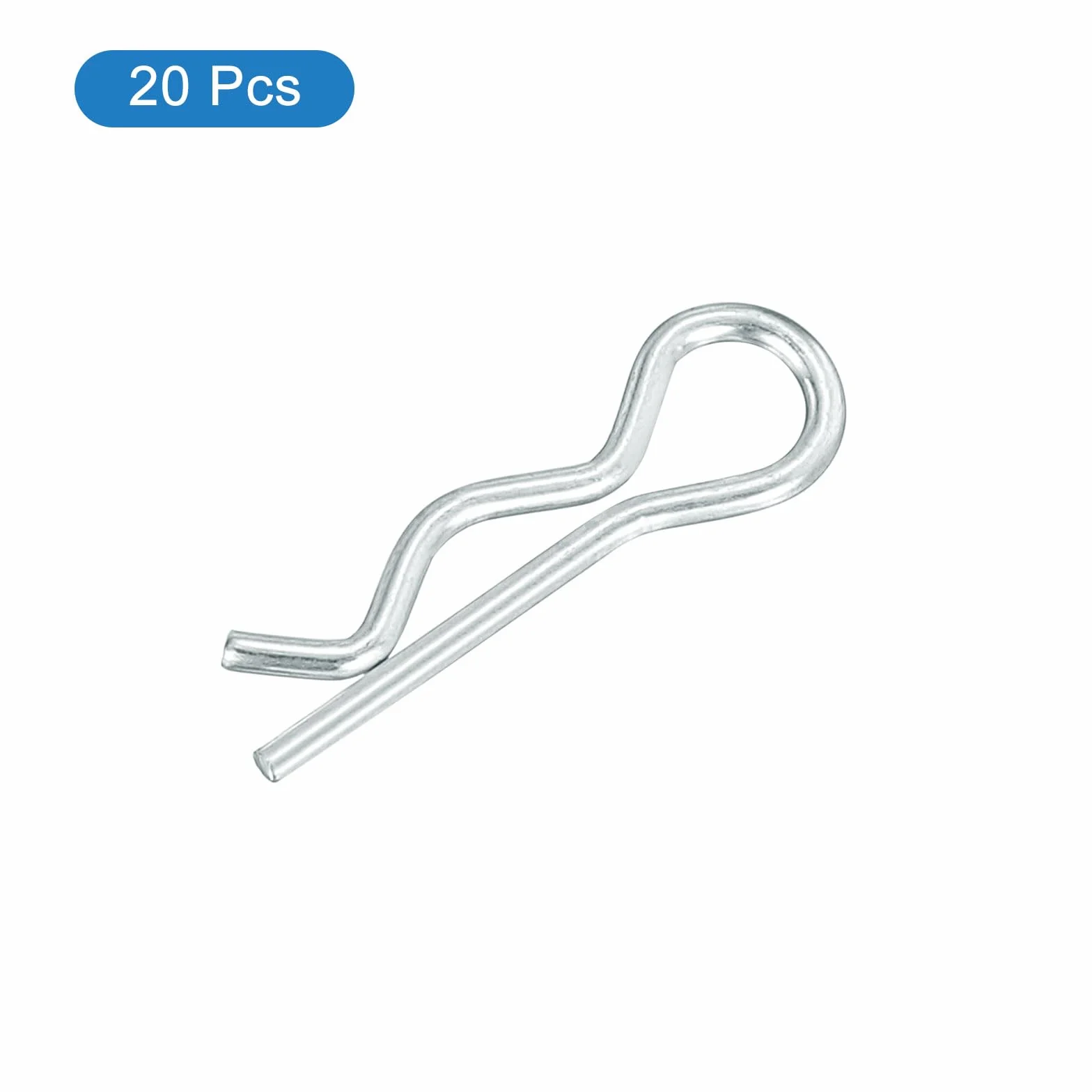QUARKZMAN 1,2 mm x 21 mm zawleczka szybkozłączka, zawleczka do przyczepy, trzpień zabezpieczający, szpilka do włosów, stal węglowa, kolor srebrny, 20 sztuk
