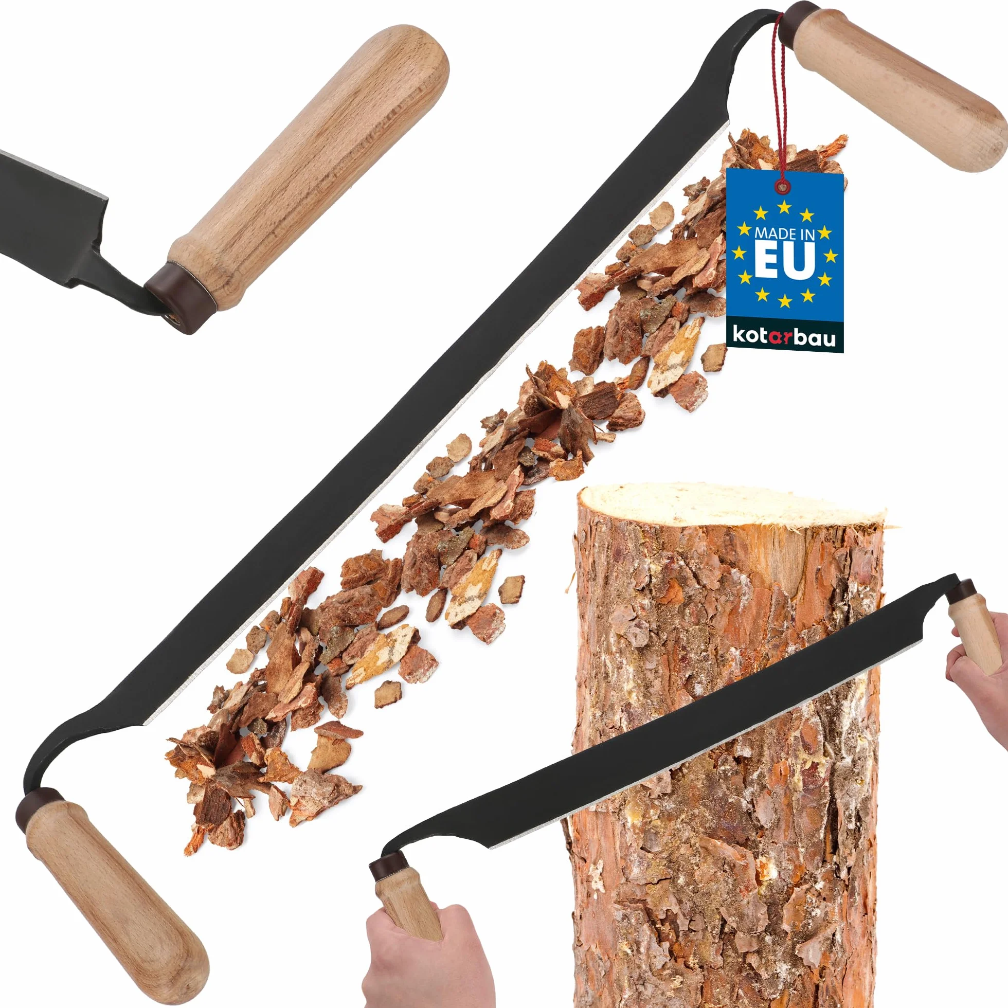 KOTARBAU® Ośnik do Korowania - 38 cm - Korowaczka - Strug Do Kory Drewna - Kuty - Prosty