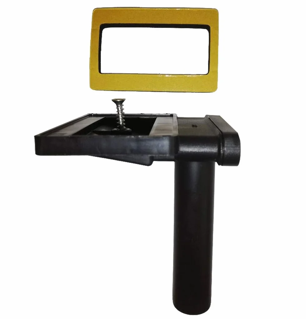 Keenberk Przepełnienie - 90 stopni - do zlewozmywaków z przelewem w półce obok umywalki - prostokątne, płaskie, 50 mm x 80 mm, stal nierdzewna