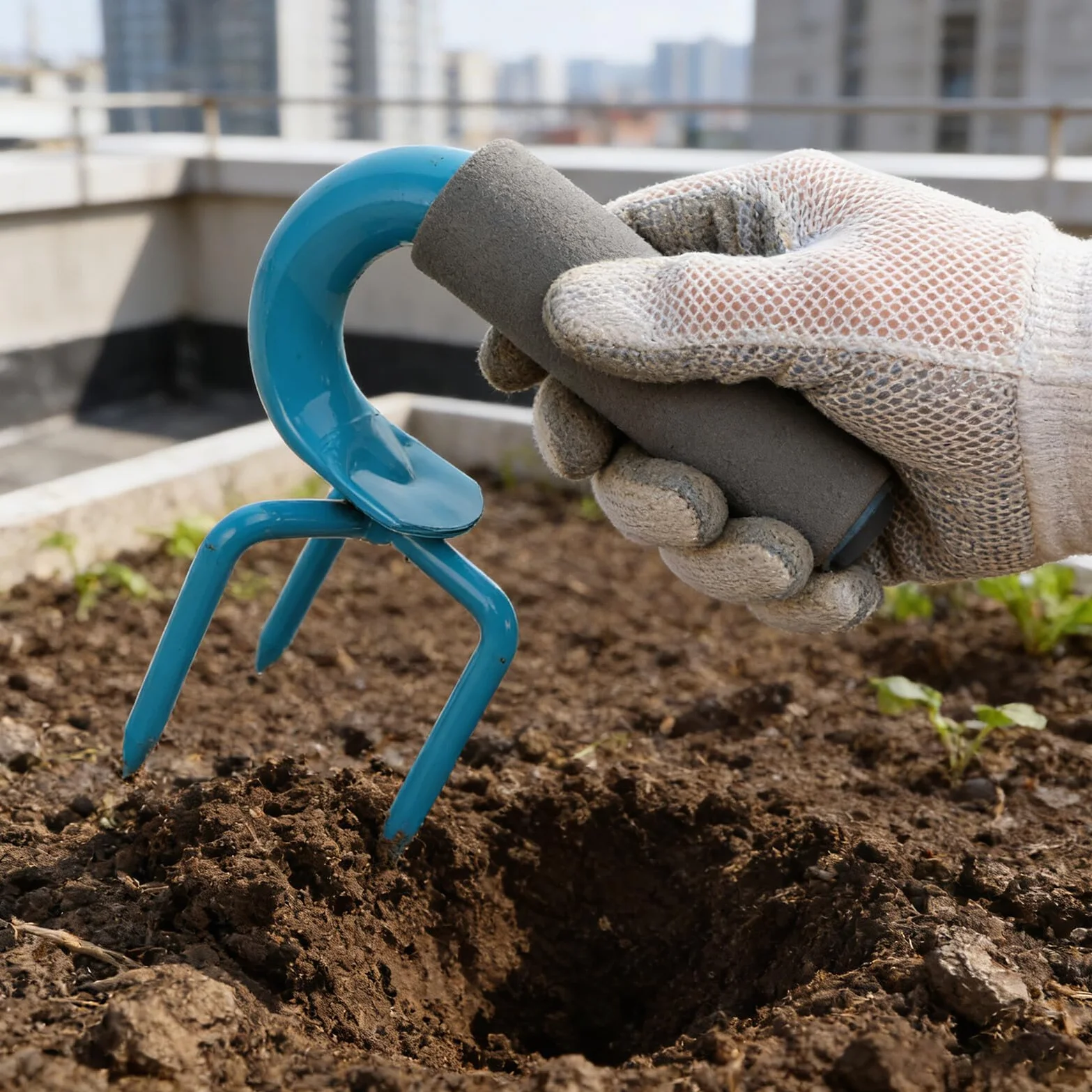Manganese Steel Garden Fork Ręczny Kultywator Spulchniacz Gleby Ergonomiczny Uchwyt