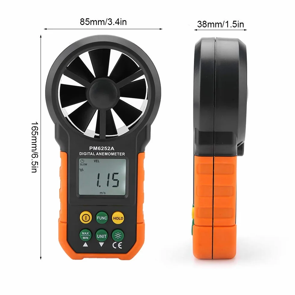 Anemometr Cyfrowy Peakmeter PM6252A Miernik Prędkości Wiatru Przenośny