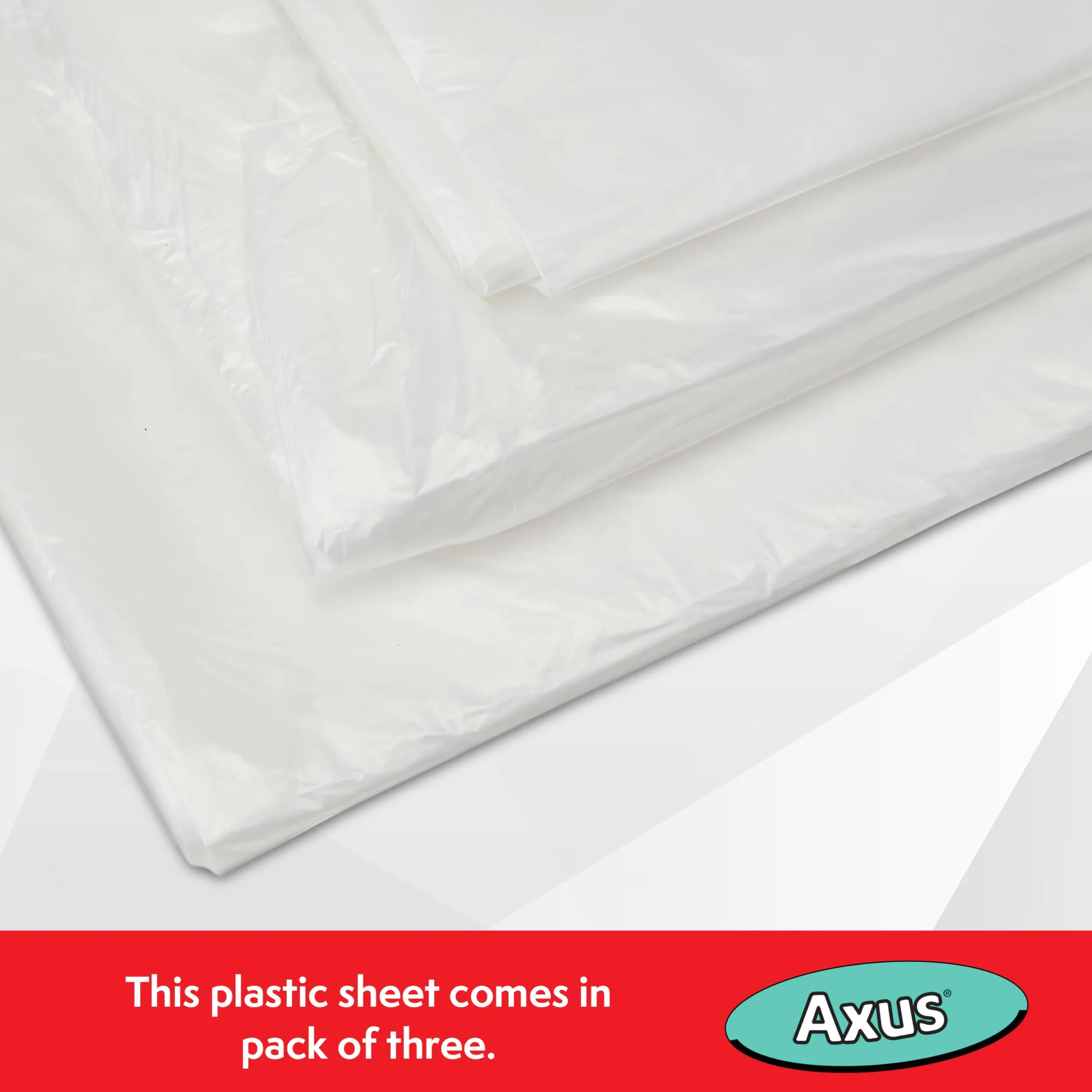 Axus Decor Plastikowe arkusze przeciwpyłowe do dekoracji, pokrywania mebli i podłóg - 3,67 m x 2,76 m, opakowanie 3 szt