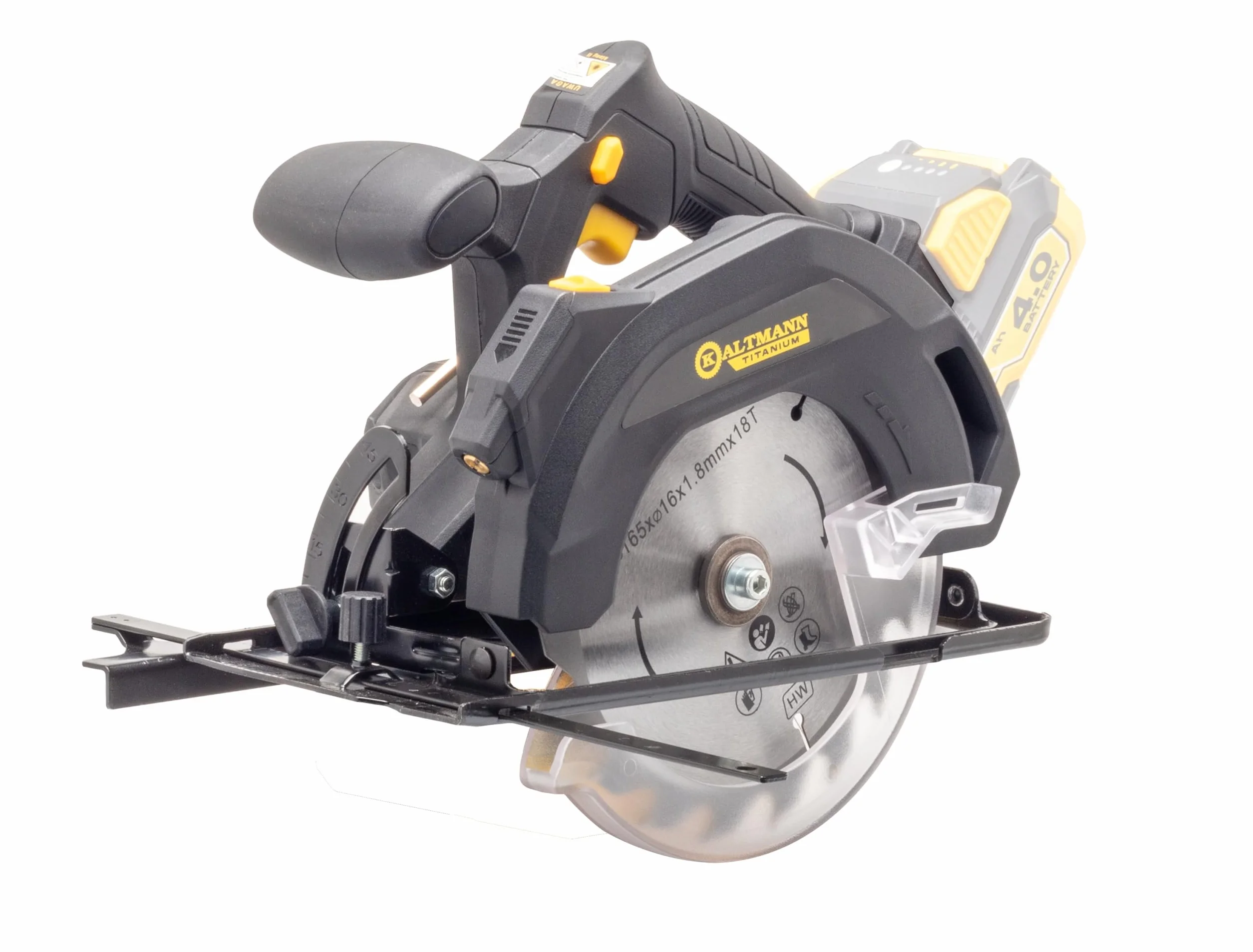 Pilarka tarczowa Kaltmann TITANIUM KTI-PTA20V | 20V | 4300 obr/min | Tarcza 165 mm | Wskaźnik laserowy | Głębokość cięcia 55 mm | Body – bez akumulatora i ładowarki