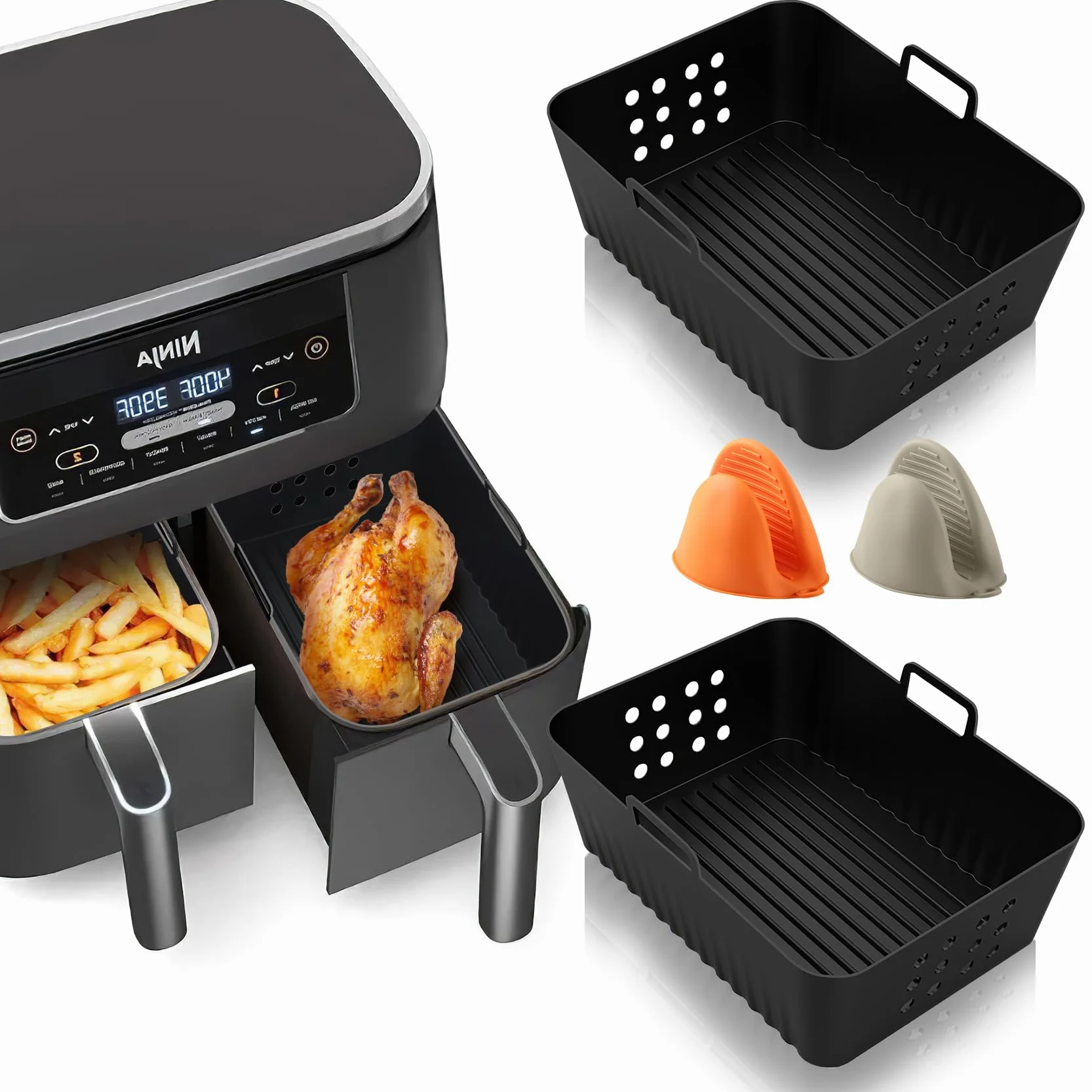 Silikonowa forma do frytkownicy na gorące powietrze Ninja Double Stack XL SL400EU Foodi Max Dual Zone AF400EU AF300EU 7,6 9,5 l Akcesoria Airfryer