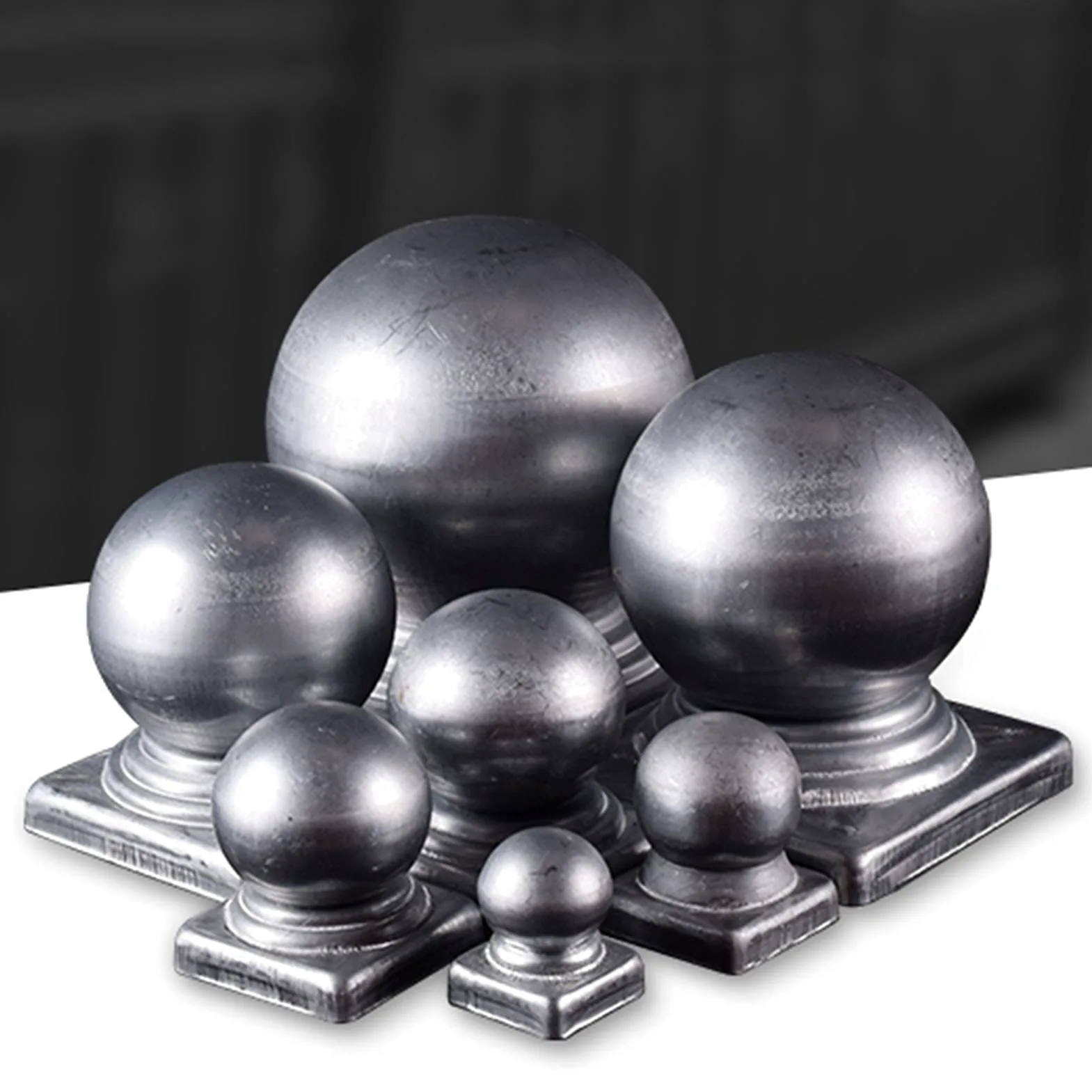 Ocynkowane, 8 sztuk kuli, 120 x 120 mm, nasadki słupkowe do tarasu ogrodowego, dekoracyjna nakładka na kule do ogrodzeń drewnianych i metalowych