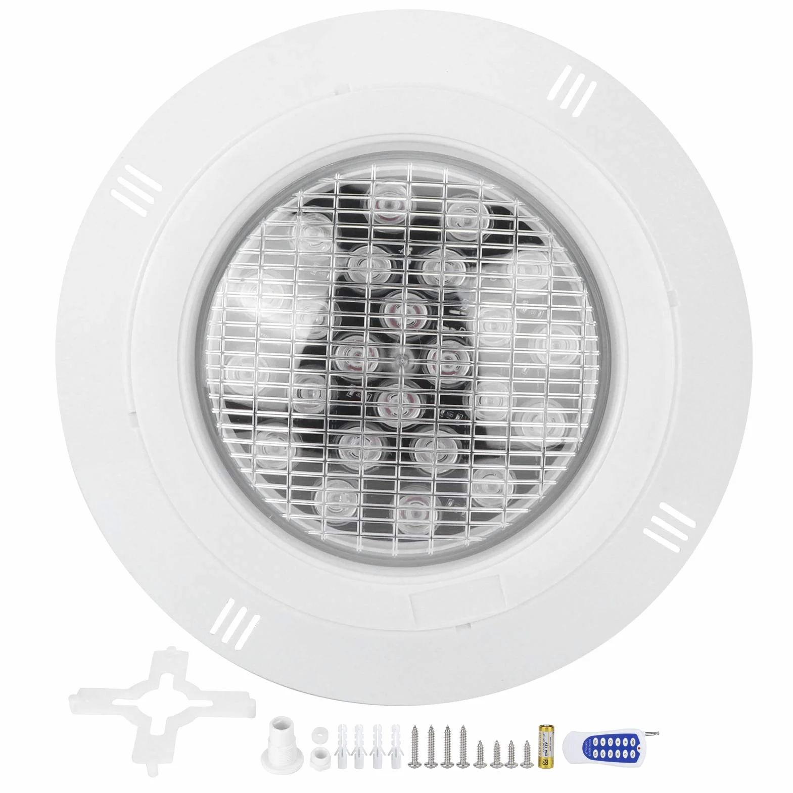 Fdit Oświetlenie podwodne RGB, wodoszczelne, oświetlenie zewnętrzne, oświetlenie basenu, oświetlenie krajobrazu, pilot zdalnego sterowania, 24 W, produkty oświetleniowe