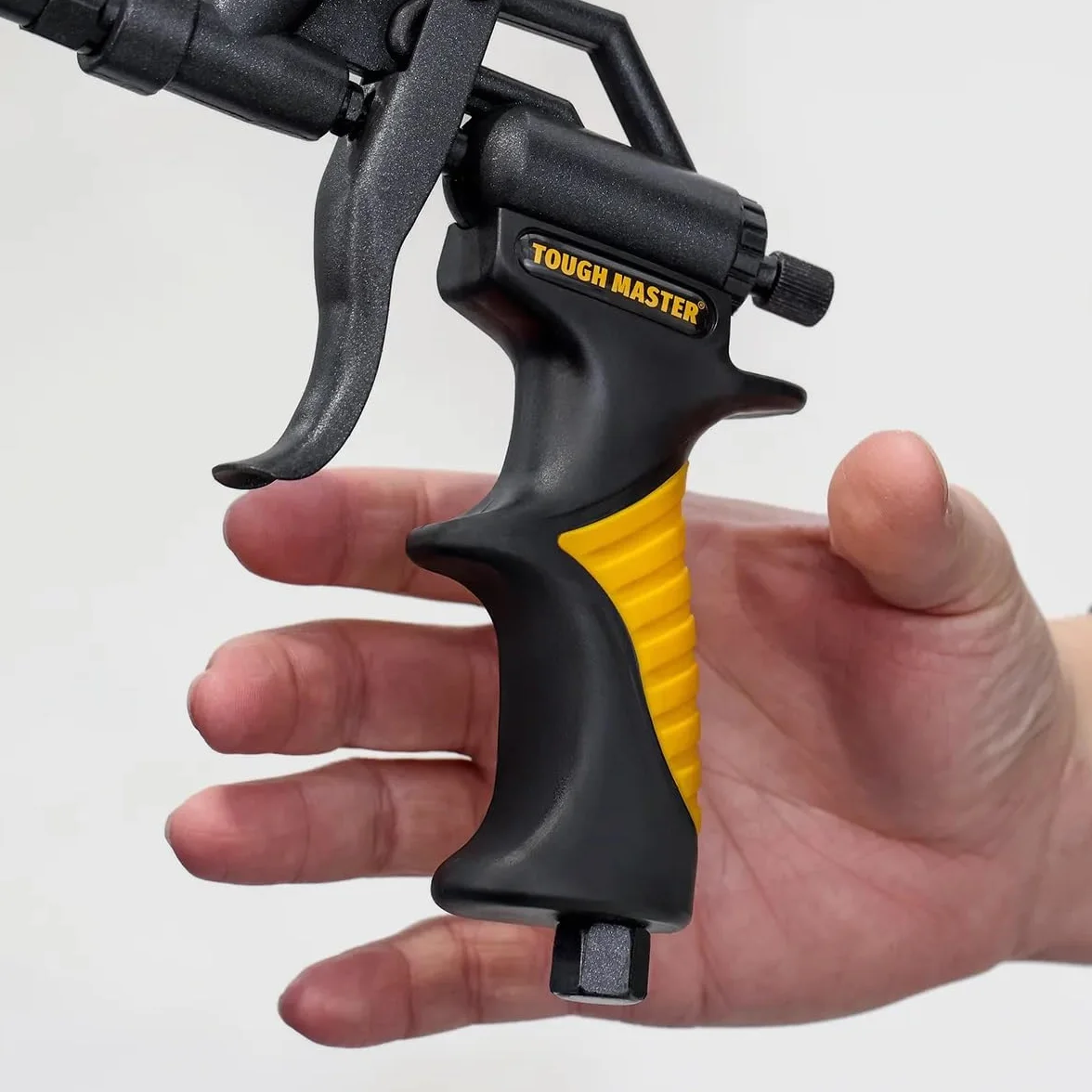 TOUGH MASTER Pistolet piankowy profesjonalny wytrzymały aluminiowy pistolet do spieniania z podwójną ochroną PTFE, rurka ze stali nierdzewnej i aplikator natryskowy igły z x2 plastikowymi dyszami x2