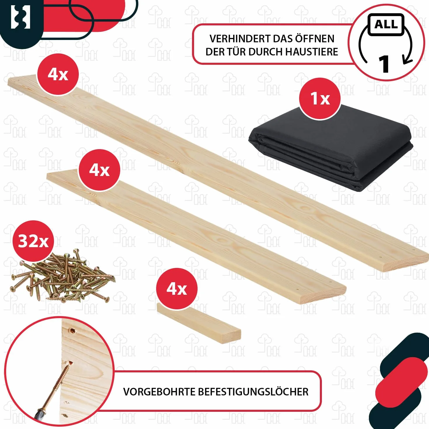 KOTARBAU® Skrzynka Drewniana na Warzywa - 140 X 80 X 18 CM - Warzywniak z Agrowłókniną - Skrzynia Uprawowa - Rękawiczki Pazurki