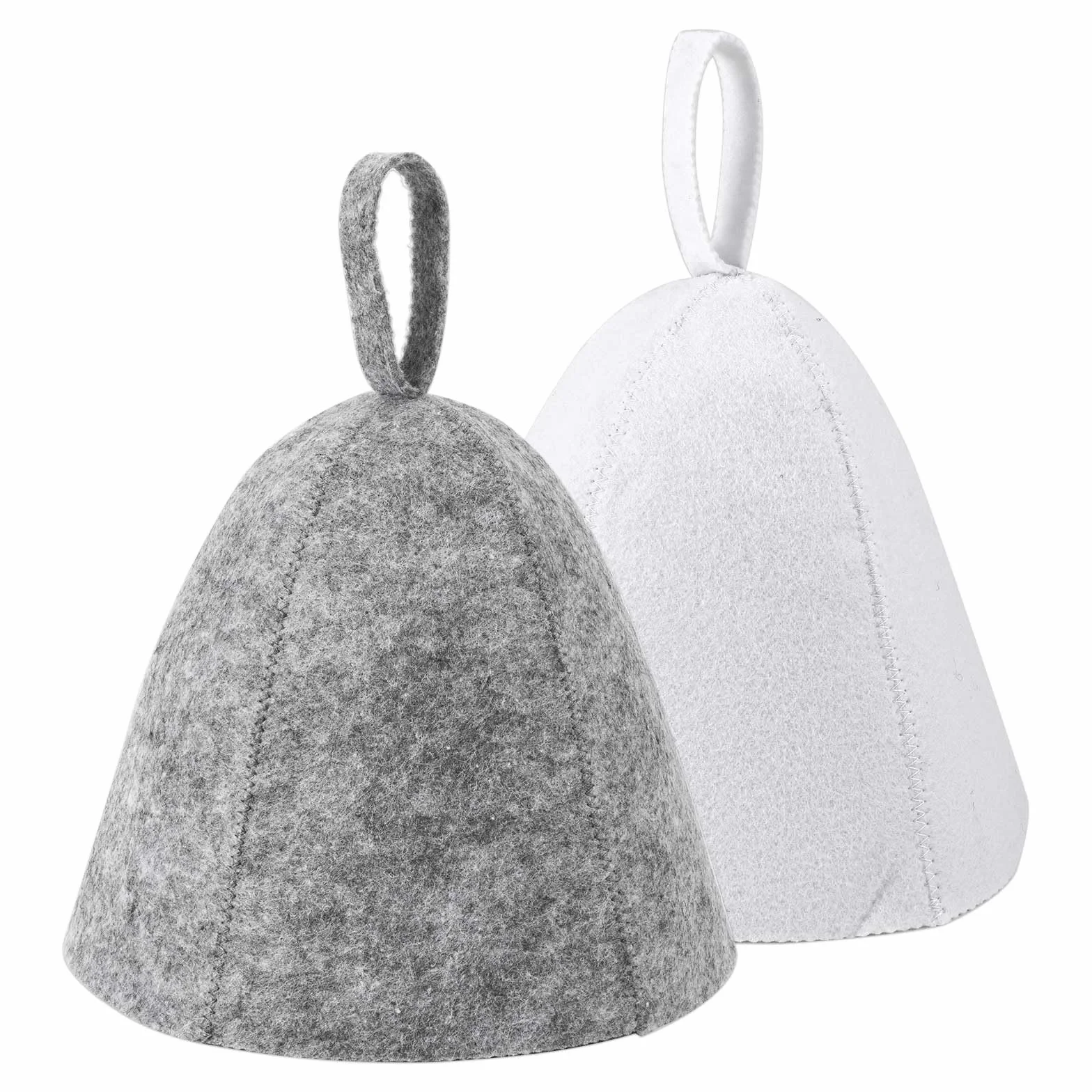 Rosyjski Filc Wełniany Czapka do Sauny Banya 2 szt. - Szary, Biały Unisex Akcesoria