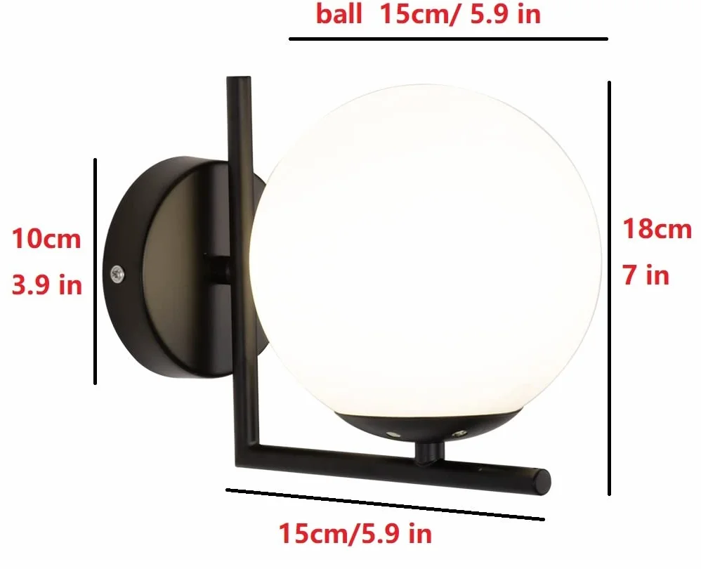 Nowoczesny Kinkiet Globe Wall Sconce Lights Zestaw 2 Sztuk, Wewnętrzny Ściemniany Timer Lampka Nocna Led Wall Light Zasilana Bateriami Z Pilotem, Niepodłączony Na Stałe Kinkiet Oprawa Ścienna Dekora