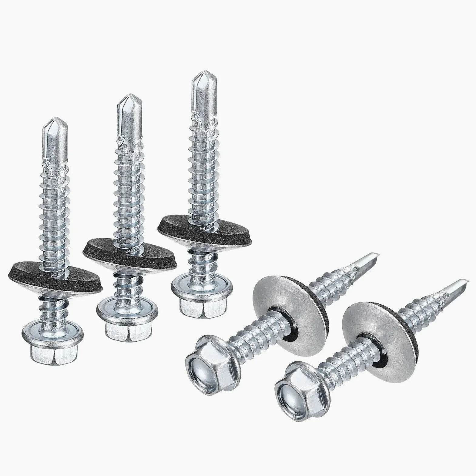 Wkręty Samowiercące do Blachodachówki 150szt z Podkładką Gumową | Wytrzymałe Wkręty Samowiercące do Zastosowań w Metalu i Drewnie(6.3x50mm DxL)