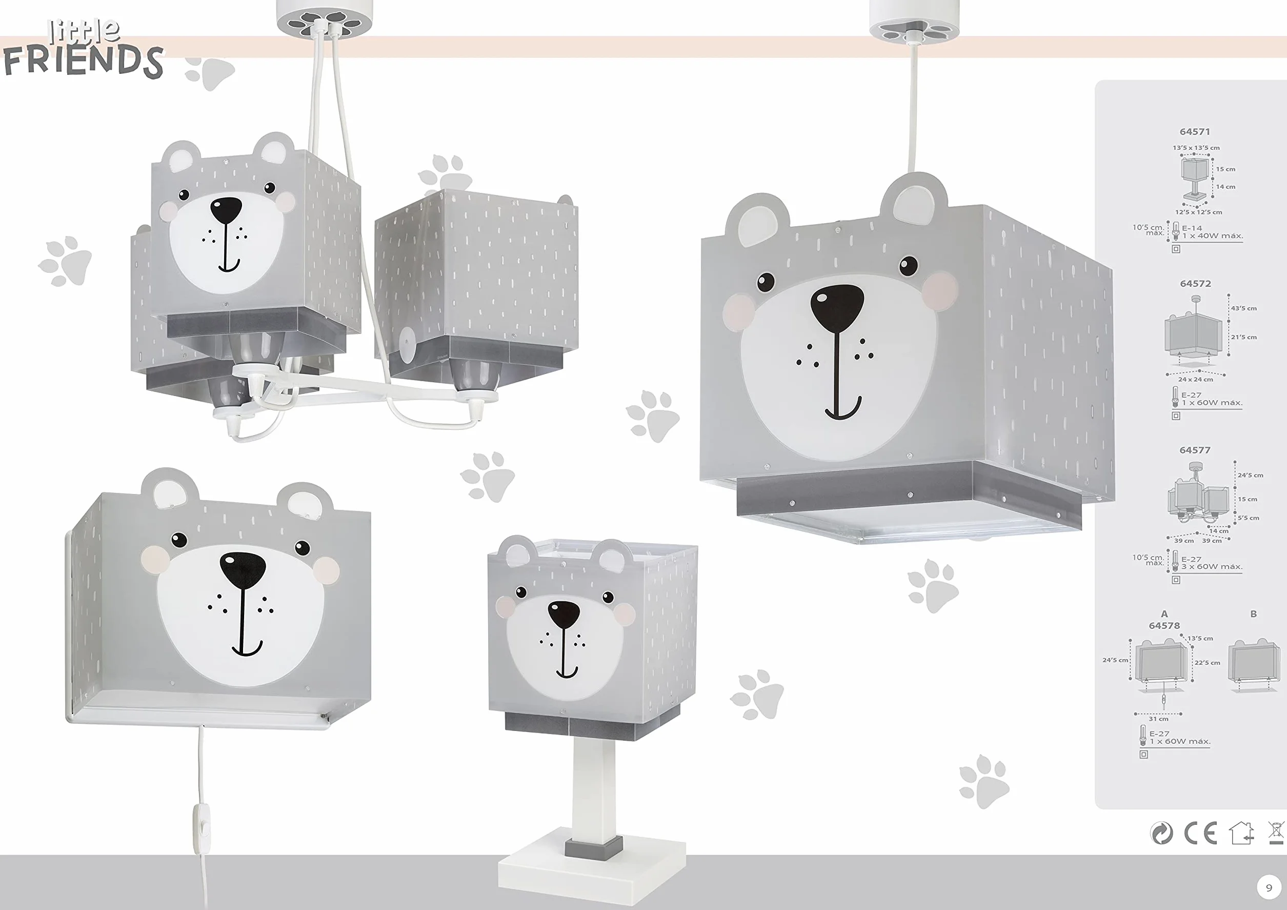Lampa Dalber Dziecięcy kinkiet Dalber Little Teddy Bear Animals