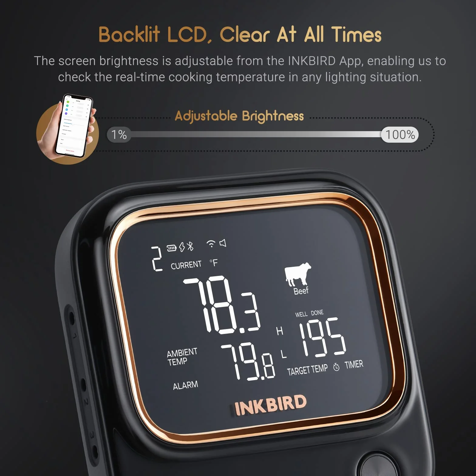 Inkbird IBT-26S termometr do mięsa Bluetooth 5.1 WiFi termometr z 4 czujnikami temperatury