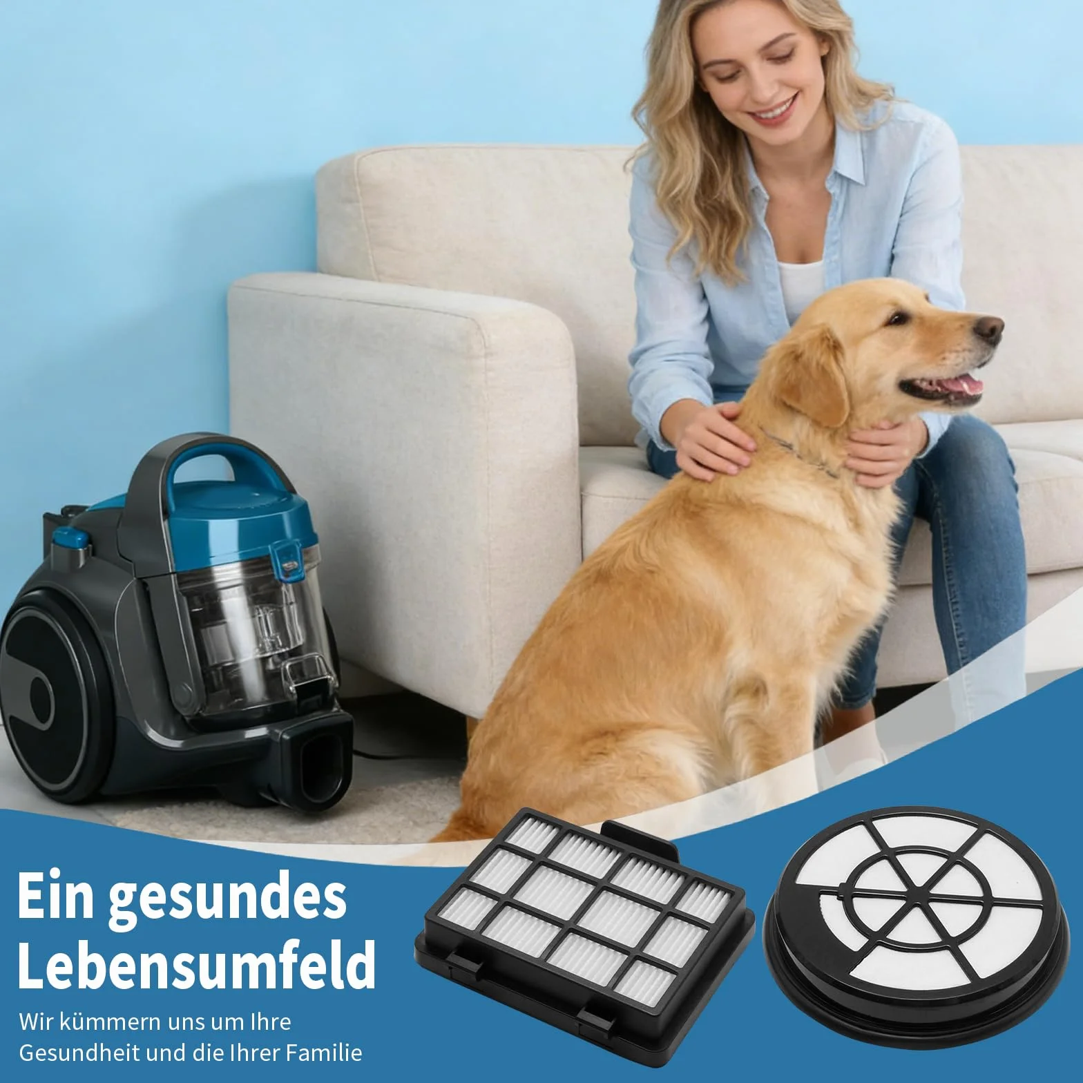 Zestaw filtrów HEPA, zamiennik do odkurzacza serii 2 BBZ152EF firmy Bosch BGC05 BGC05A320 BGS05, zawiera filtr wstępny, filtr uzupełniający i bawełnę filtrującą (1)